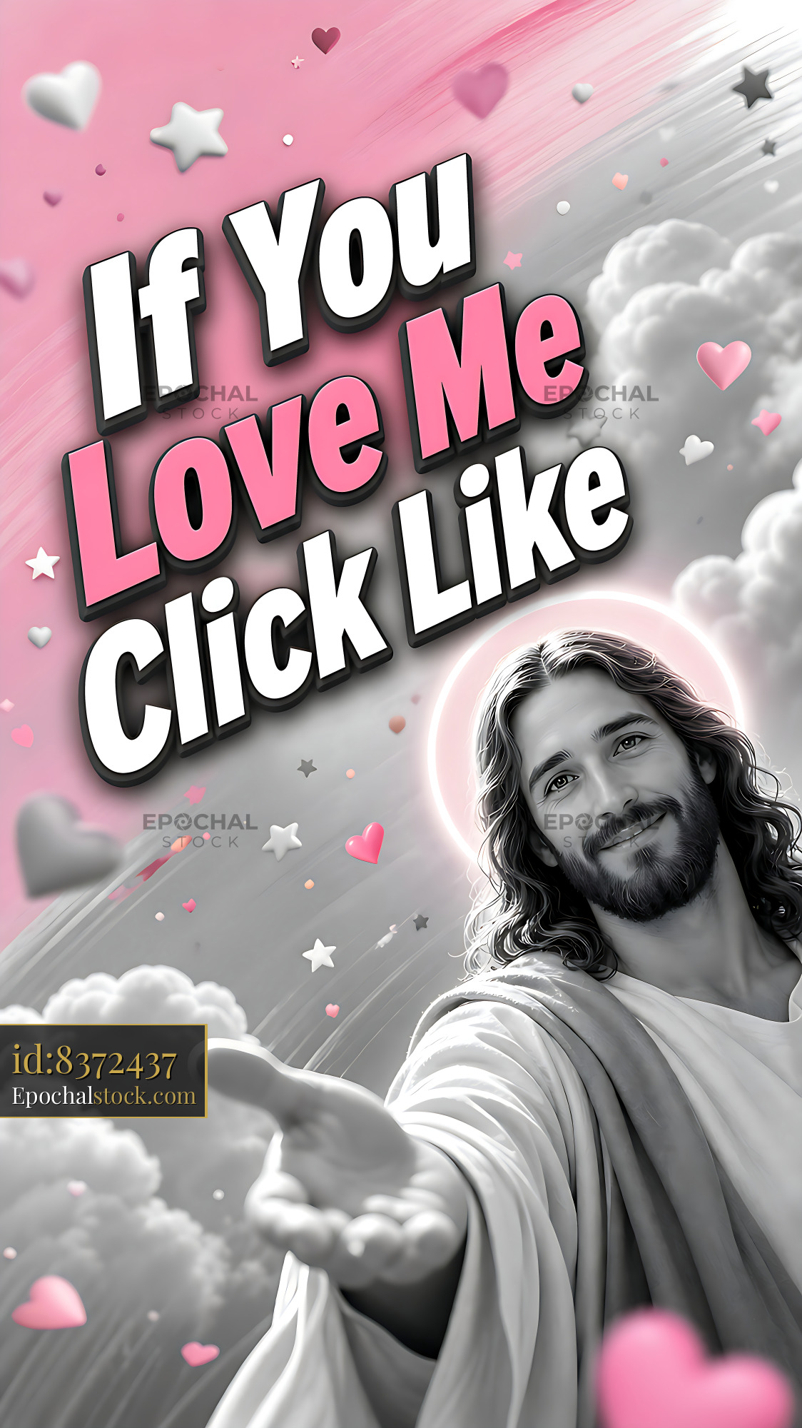Watermarked full-resolution preview of Character with outstretched hand and message about love