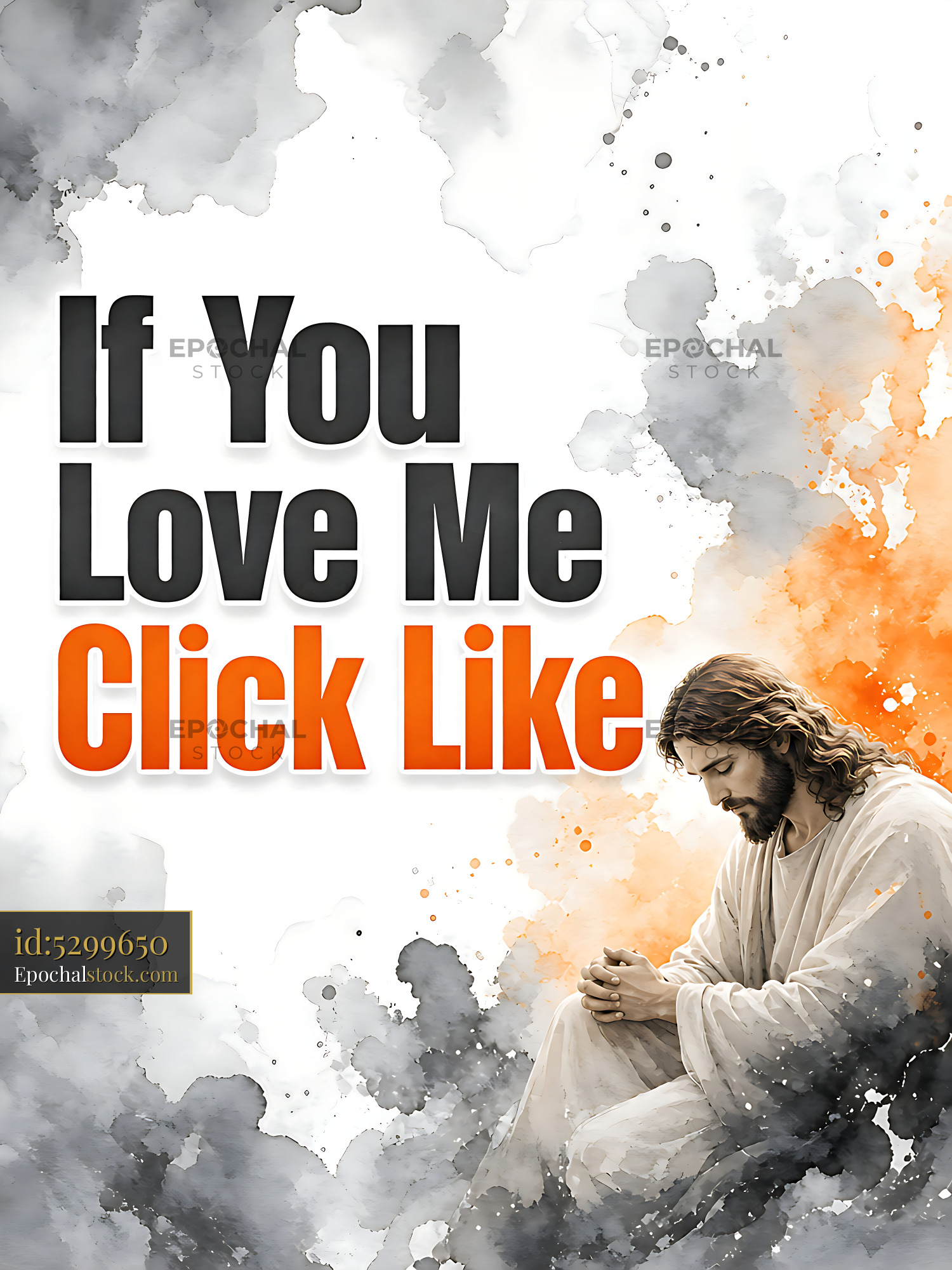Watermarked full-resolution preview of Spiritual message with a figure of Jesus in a thoughtful pose