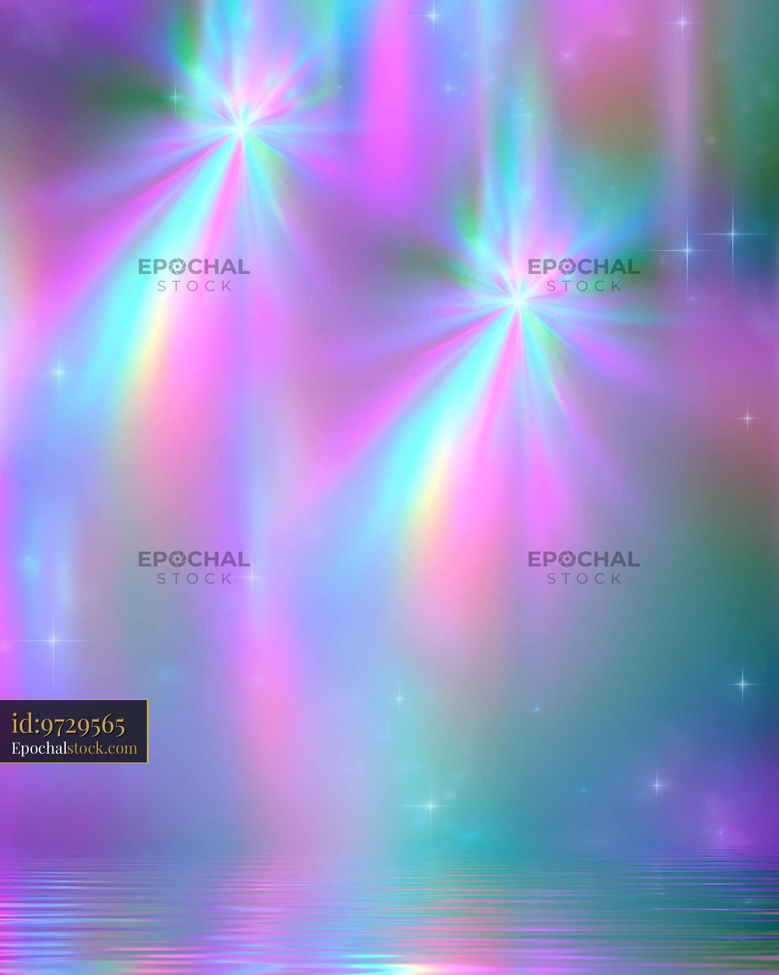 Watermarked full-resolution preview of Colorful abstract light patterns with reflections