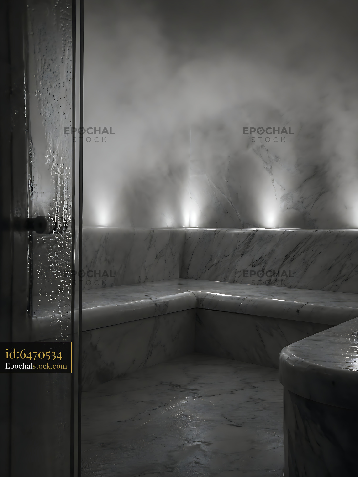 Watermarked full-resolution preview of Steam fills a marble steam room with soft lighting