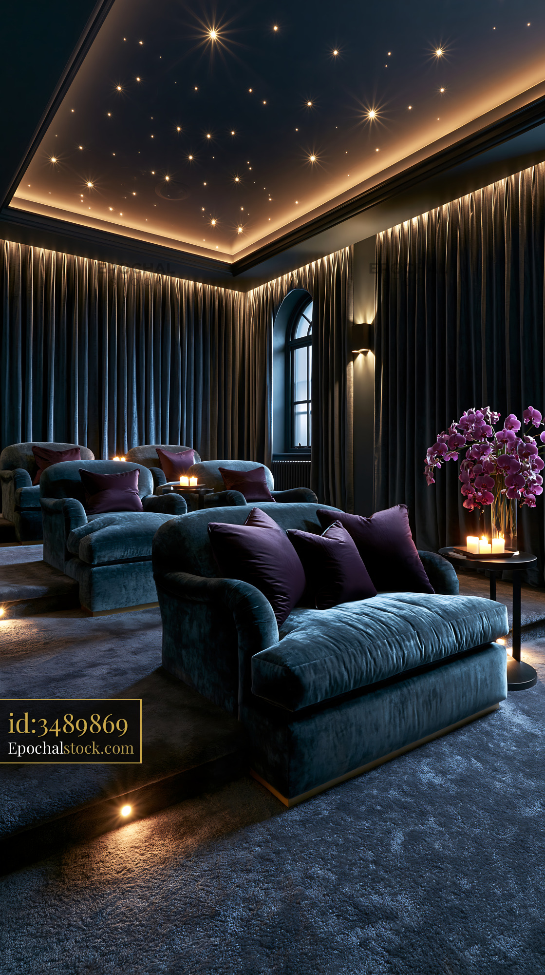 Watermarked full-resolution preview of Luxury lounge area with soft seating and ambient lighting