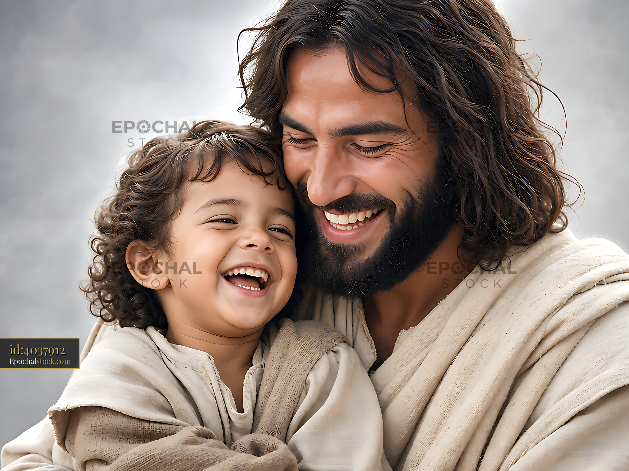 Watermarked full-resolution preview of Man smiling with a child in a joyful moment