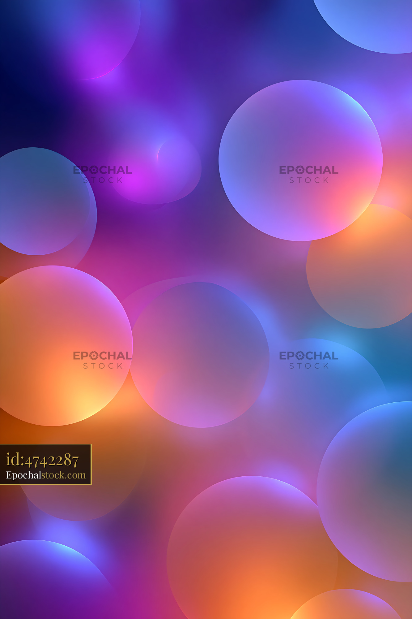 Watermarked full-resolution preview of Colorful circular patterns with soft glowing effects