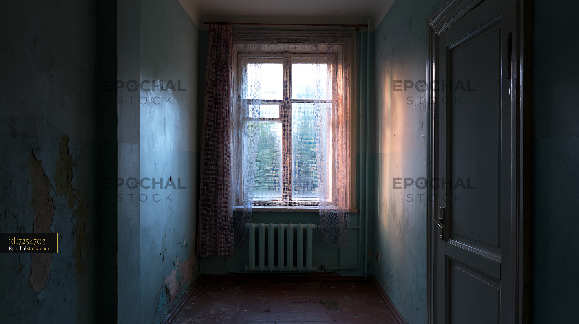 Watermarked full-resolution preview of Sunlight streaming through a window in an empty room