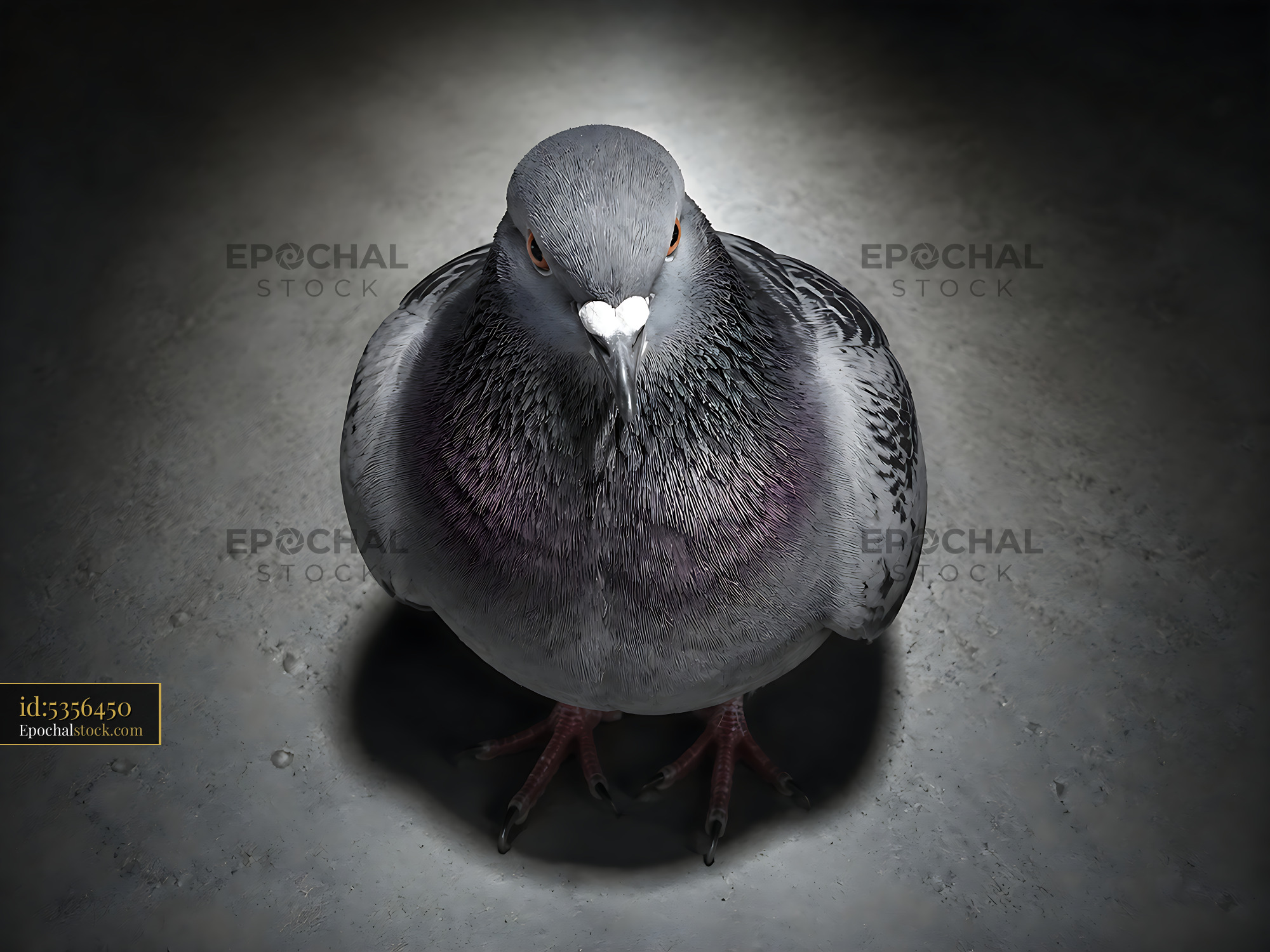 Watermarked full-resolution preview of Pigeon standing on concrete surface with soft light