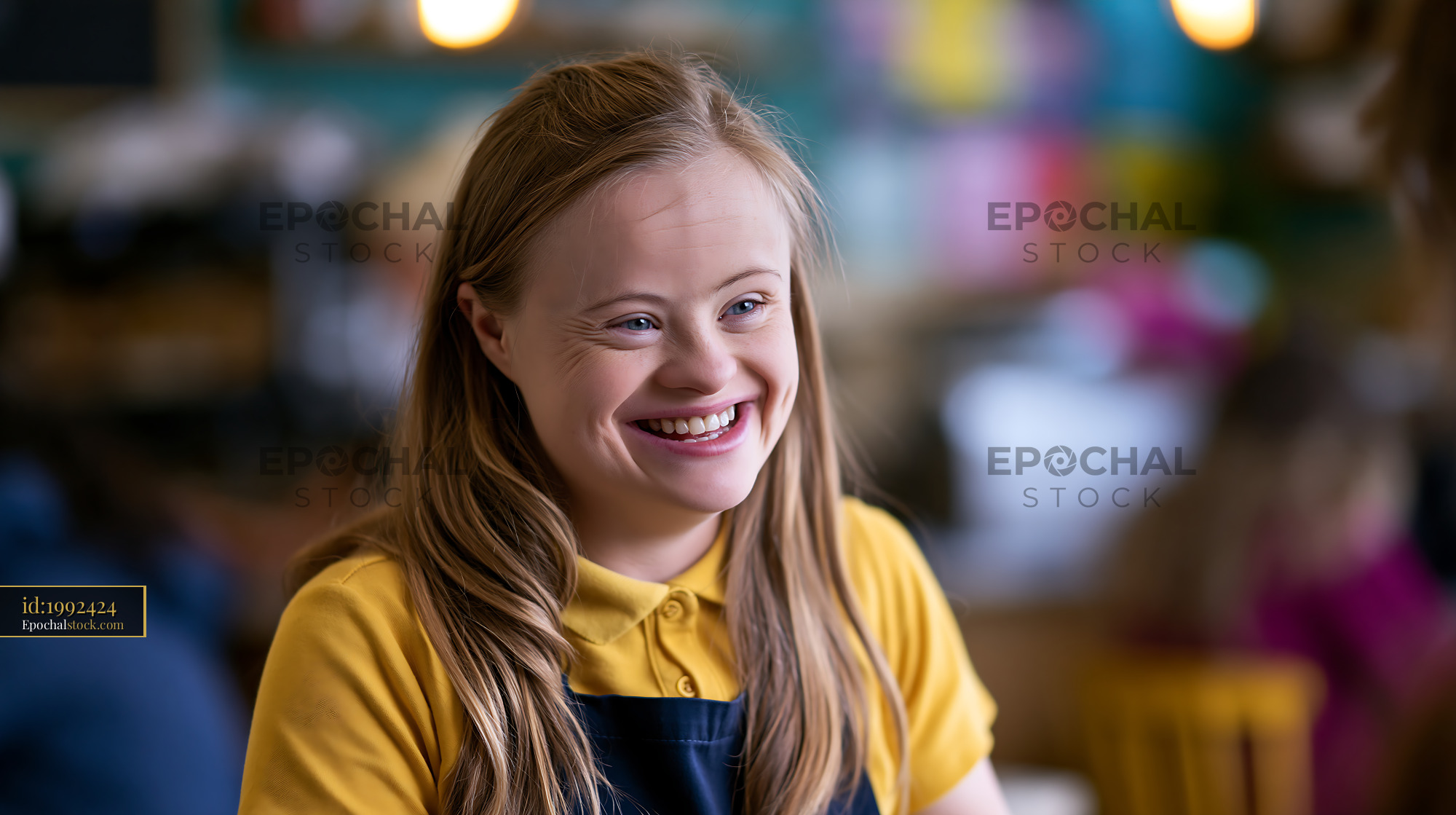Watermarked full-resolution preview of Happy child smiling indoors