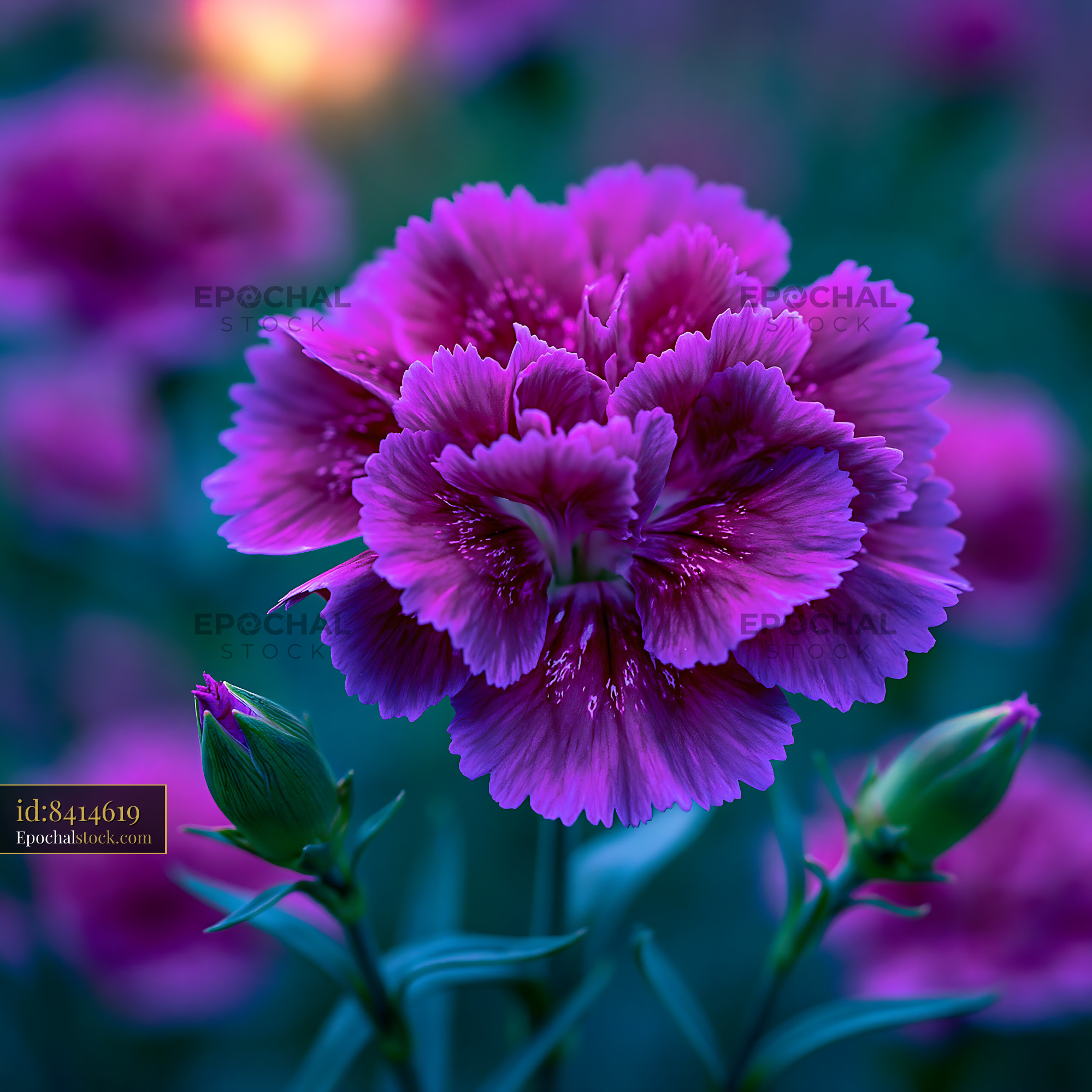 Watermarked full-resolution preview of Purple flower blooming in a garden during spring