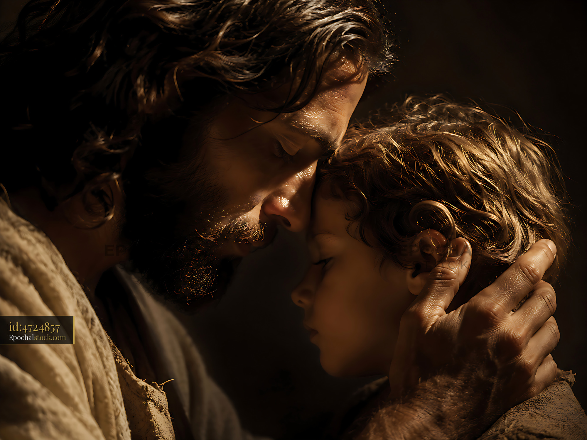 Watermarked full-resolution preview of Father and child sharing a moment of connection