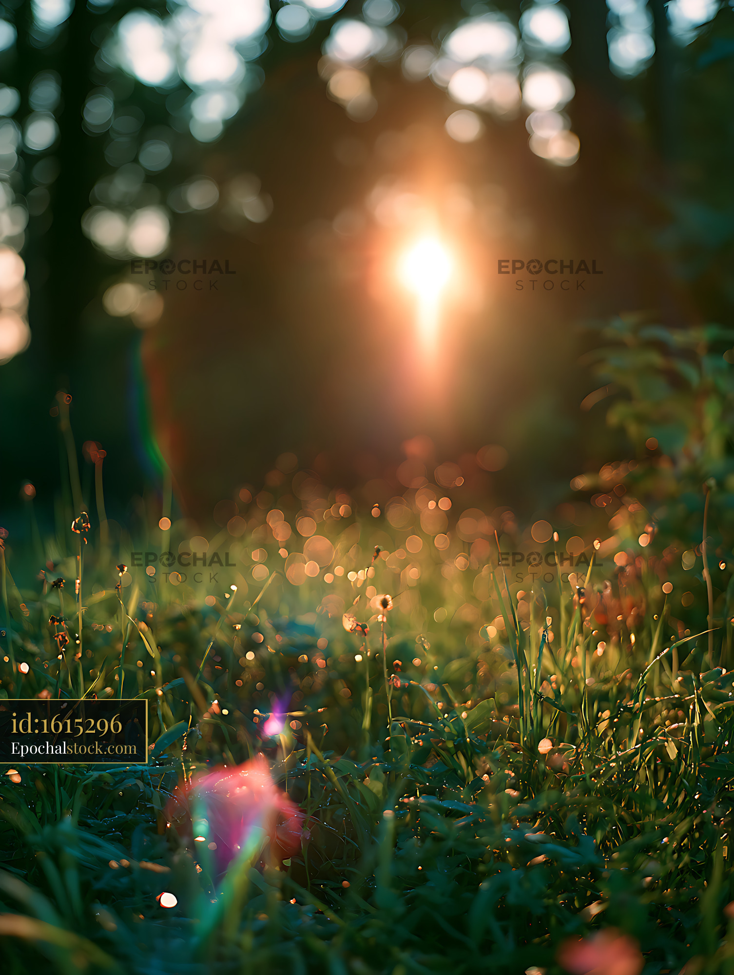 Watermarked full-resolution preview of Sunlight and bokeh in a grassy meadow