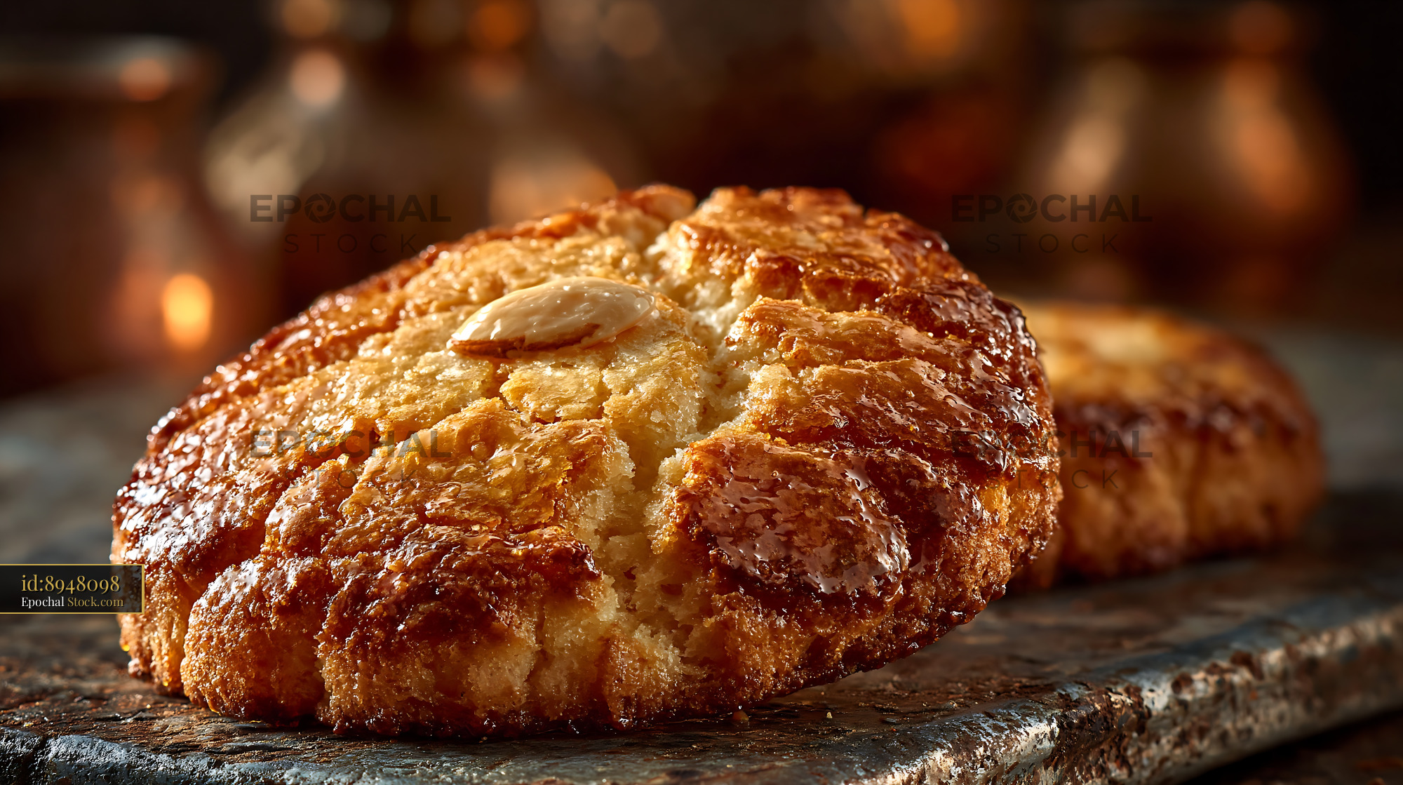 Traditional acibadem kurabiyesi biscuits with a whole almond - stock photo