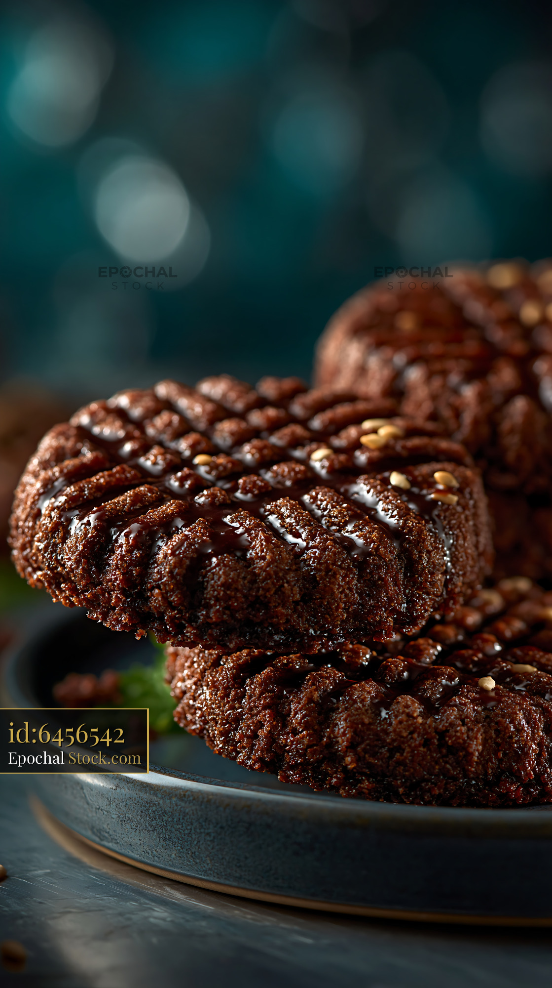 Traditional dibs el kharroub biscuits with carob molasses and sesame - stock photo
