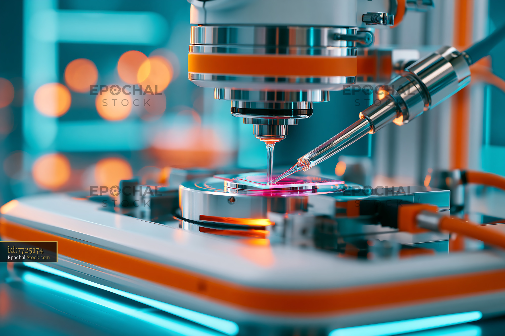 Perforated patch clamp recording setup in a high-tech laboratory - stock photo