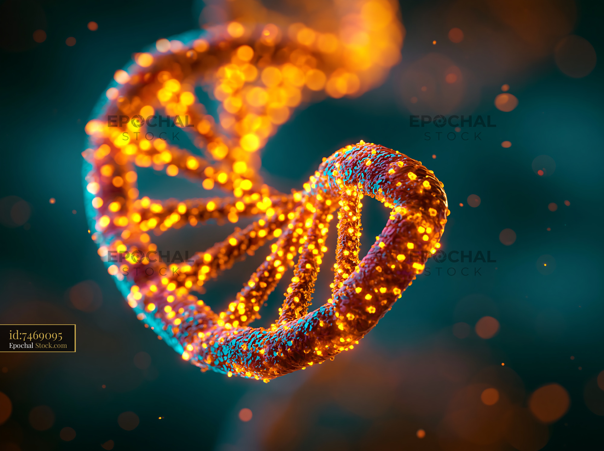 DNA double helix visualized through cathodoluminescence imaging - stock photo
