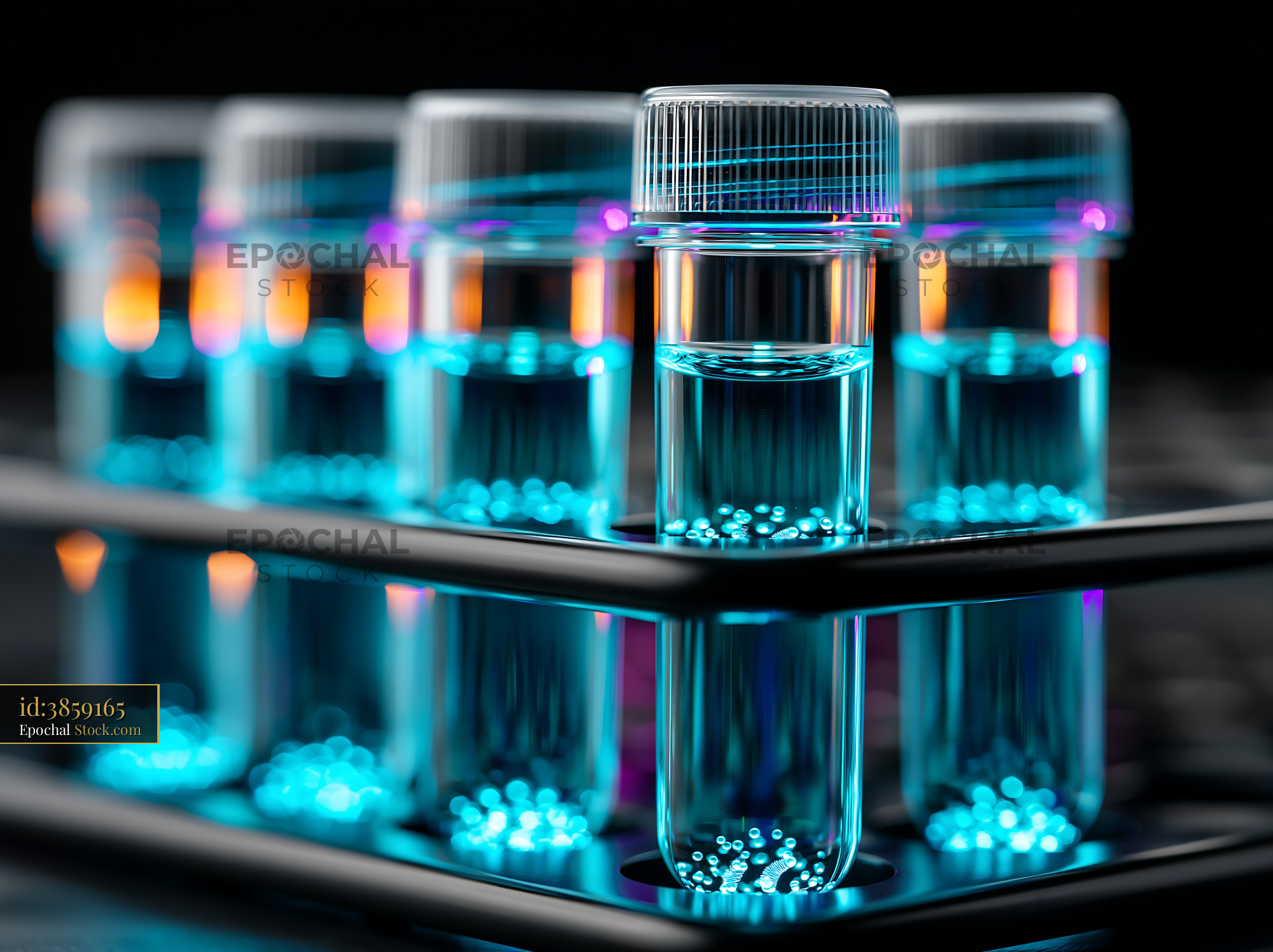 Laboratory vials for cas12b mediated nucleic acid detection assay - stock photo