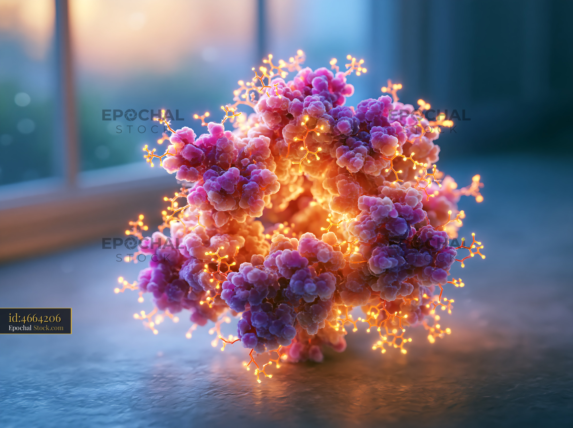 Glow protein complex for multi angle light scattering analysis - stock photo