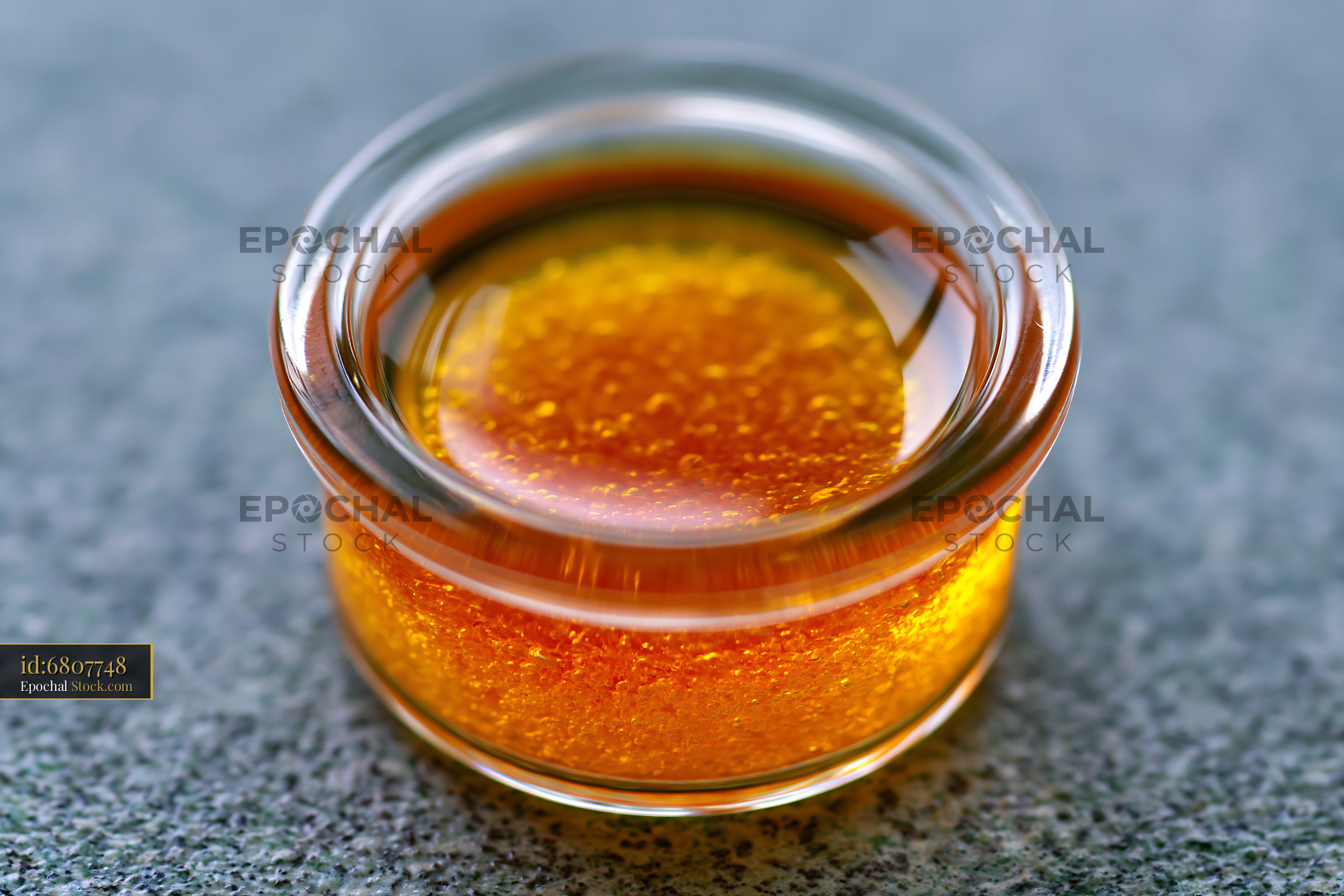 Golden sample jar for multi angle light scattering analysis - stock photo