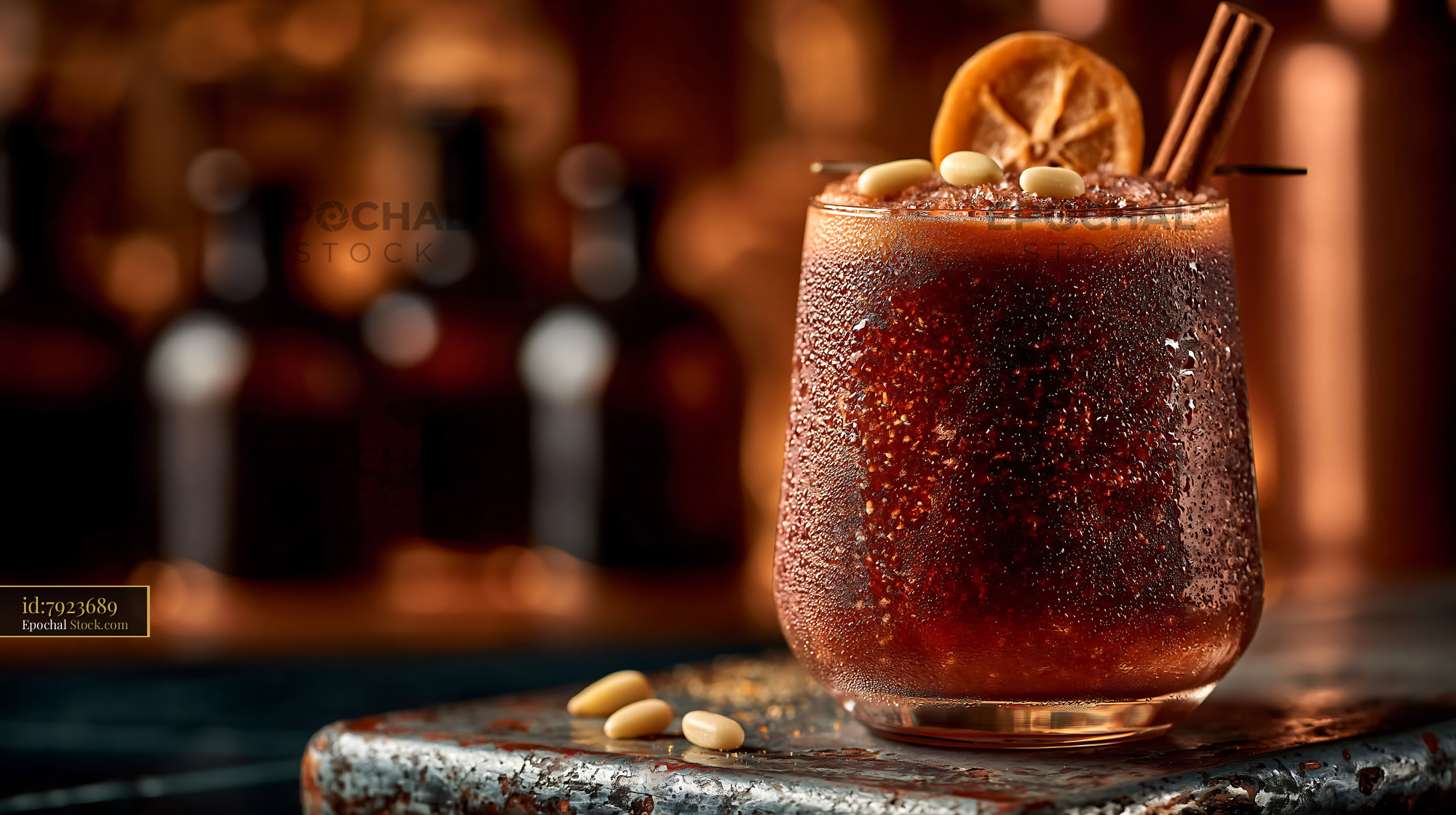 Sujeonggwa smoothie with dried persimmon and cinnamon sticks - stock photo