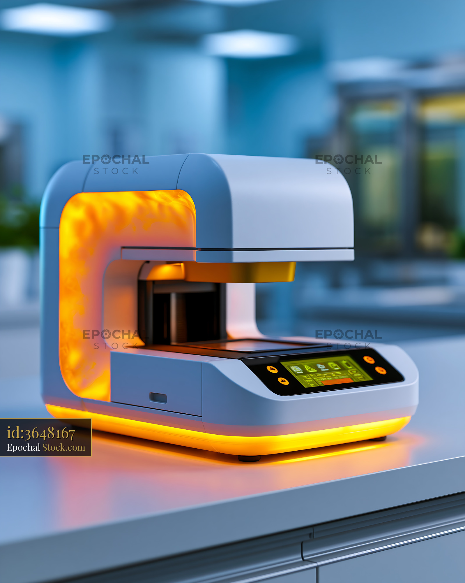 Futuristic diagnostic analyzer for gold nanostar raman dna detection - stock photo