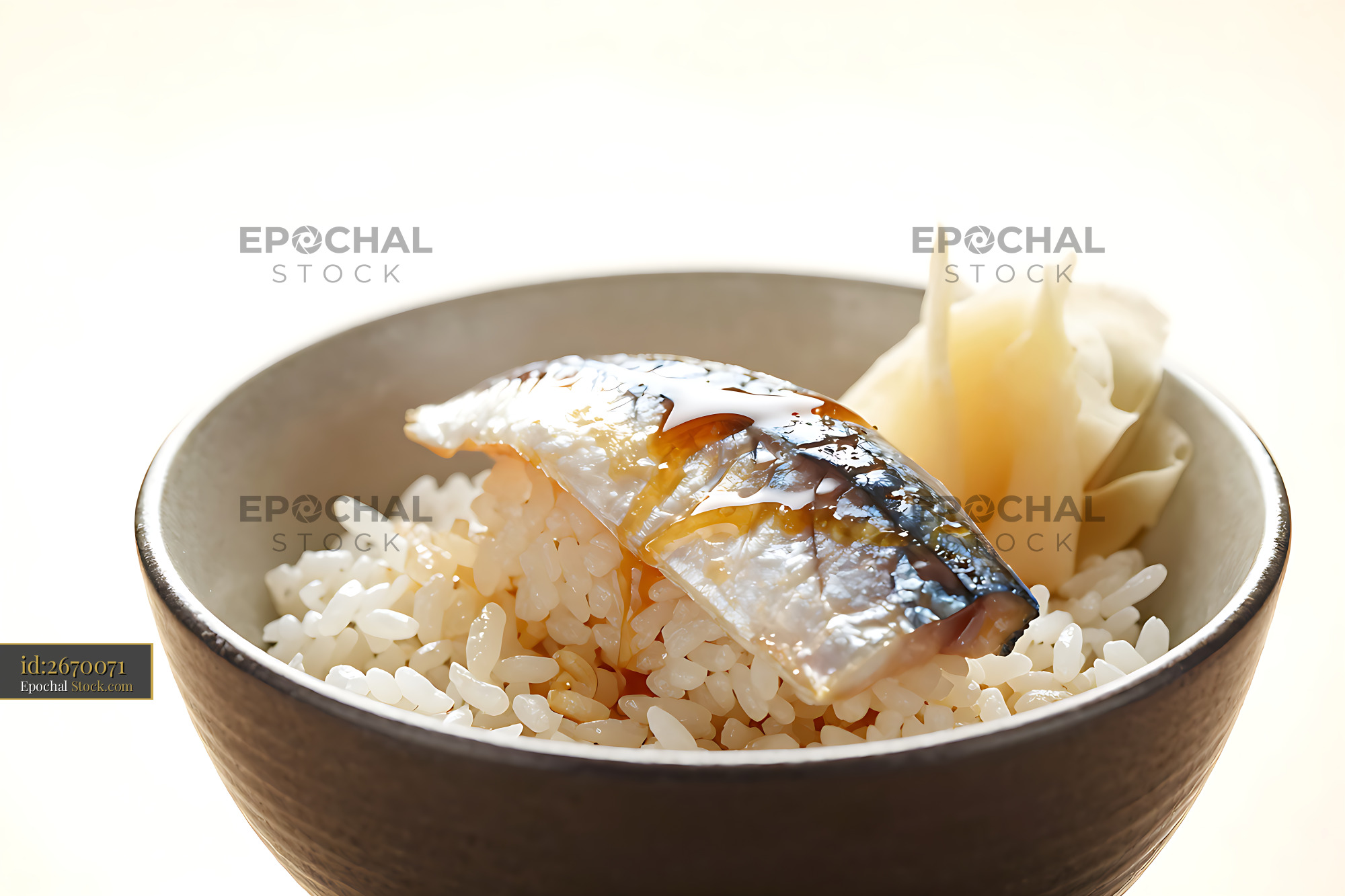 Mamakari Chirashi sushi bowl with marinated mackerel and ginger - stock photo