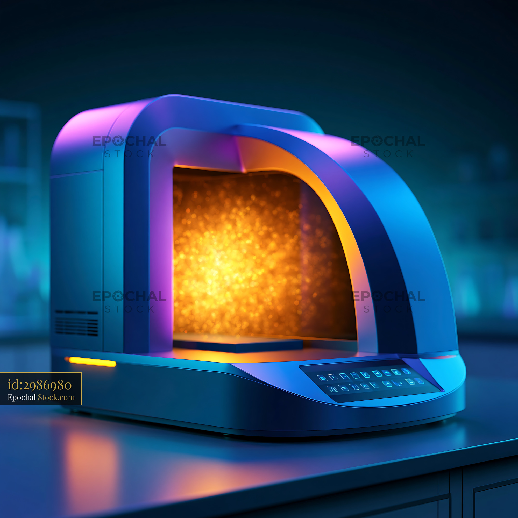 Futuristic device for gold nanostar raman reporters dna detection - stock photo