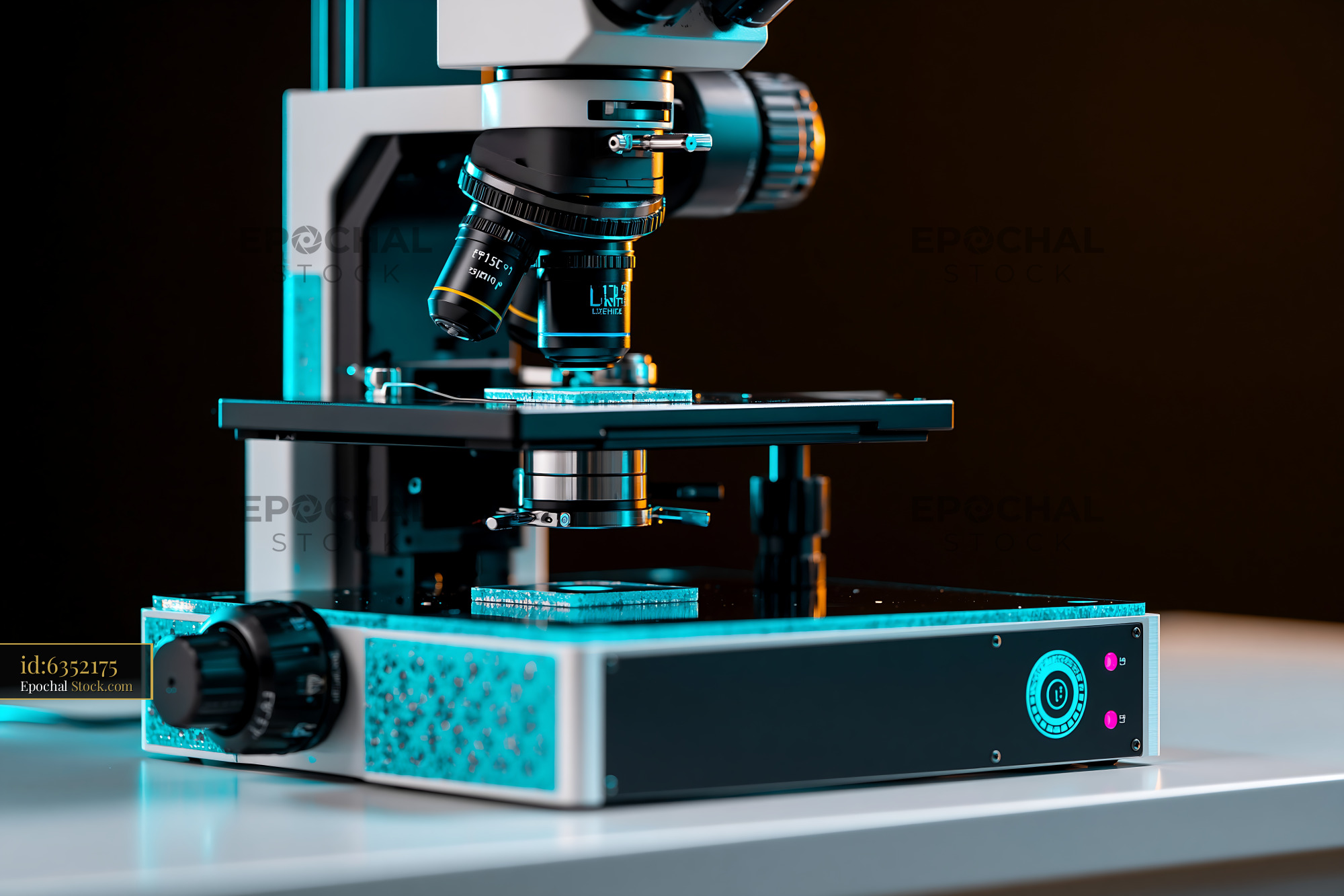Modern laboratory microscope for expansion microscopy and dna research - stock photo