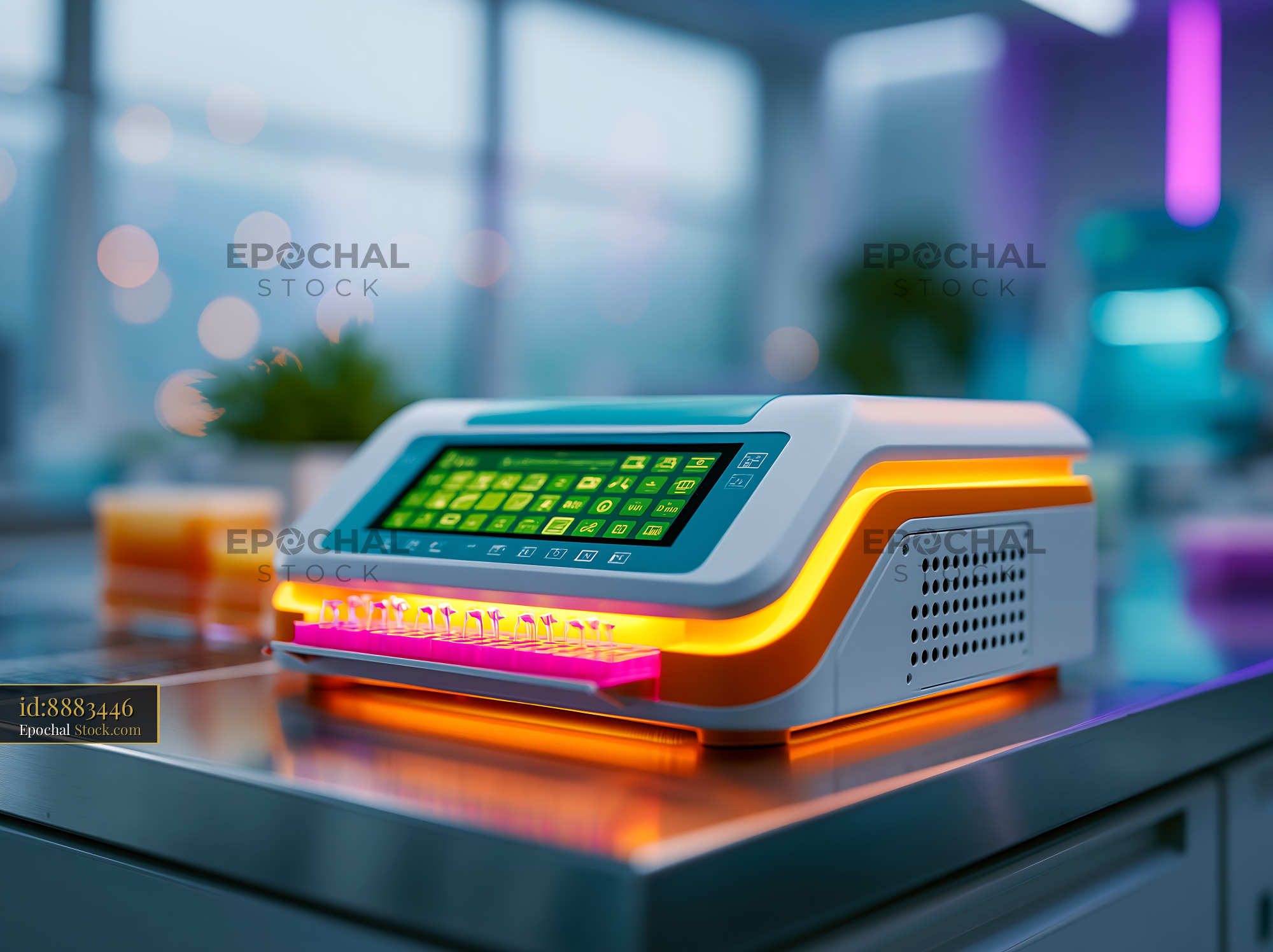 Automated laboratory analyzer for genetic testing in a modern clinic - stock photo