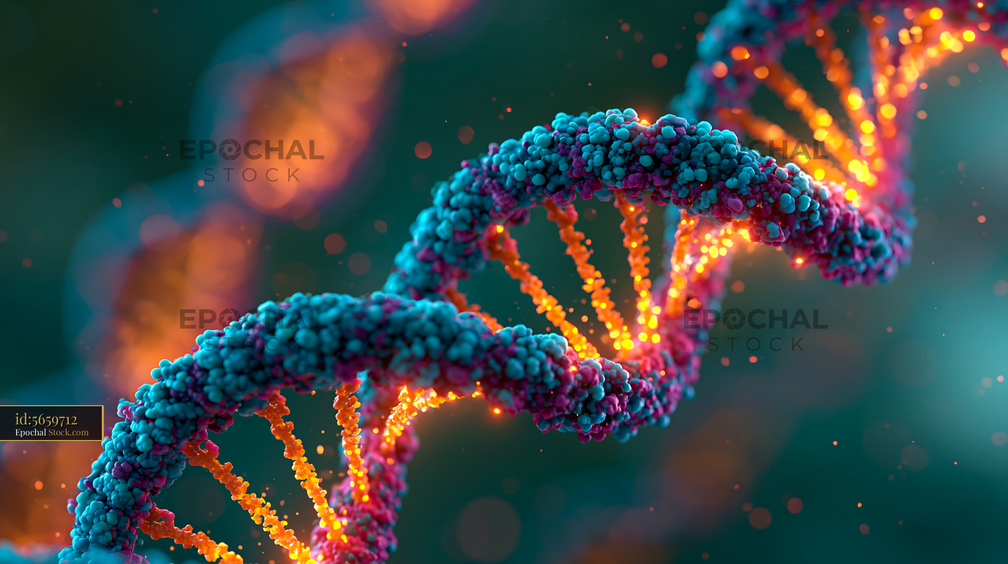 DNA double helix for cas12b mediated nucleic acid detection assay - stock photo