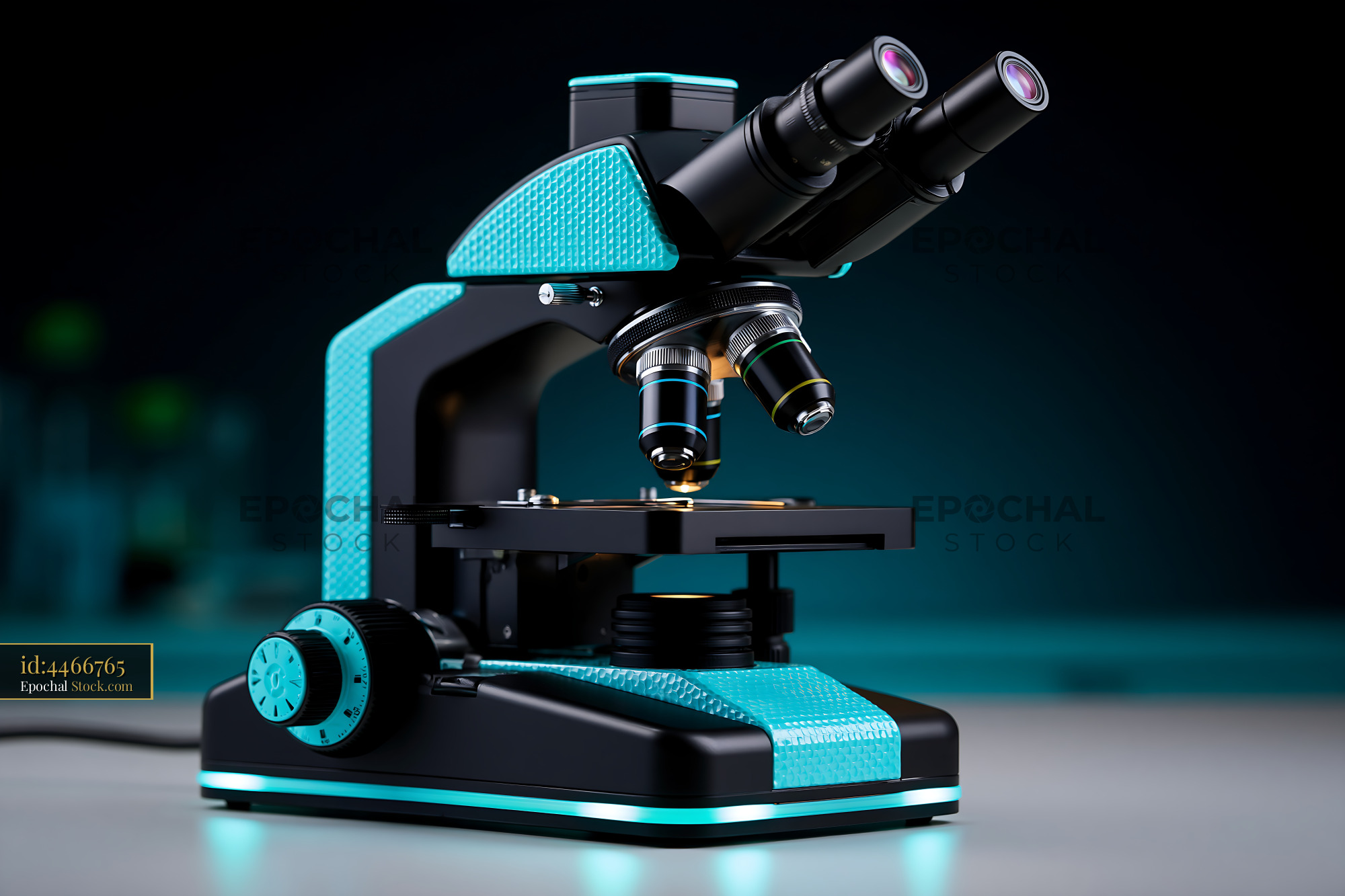 Modern laboratory microscope for advanced dna replication research - stock photo