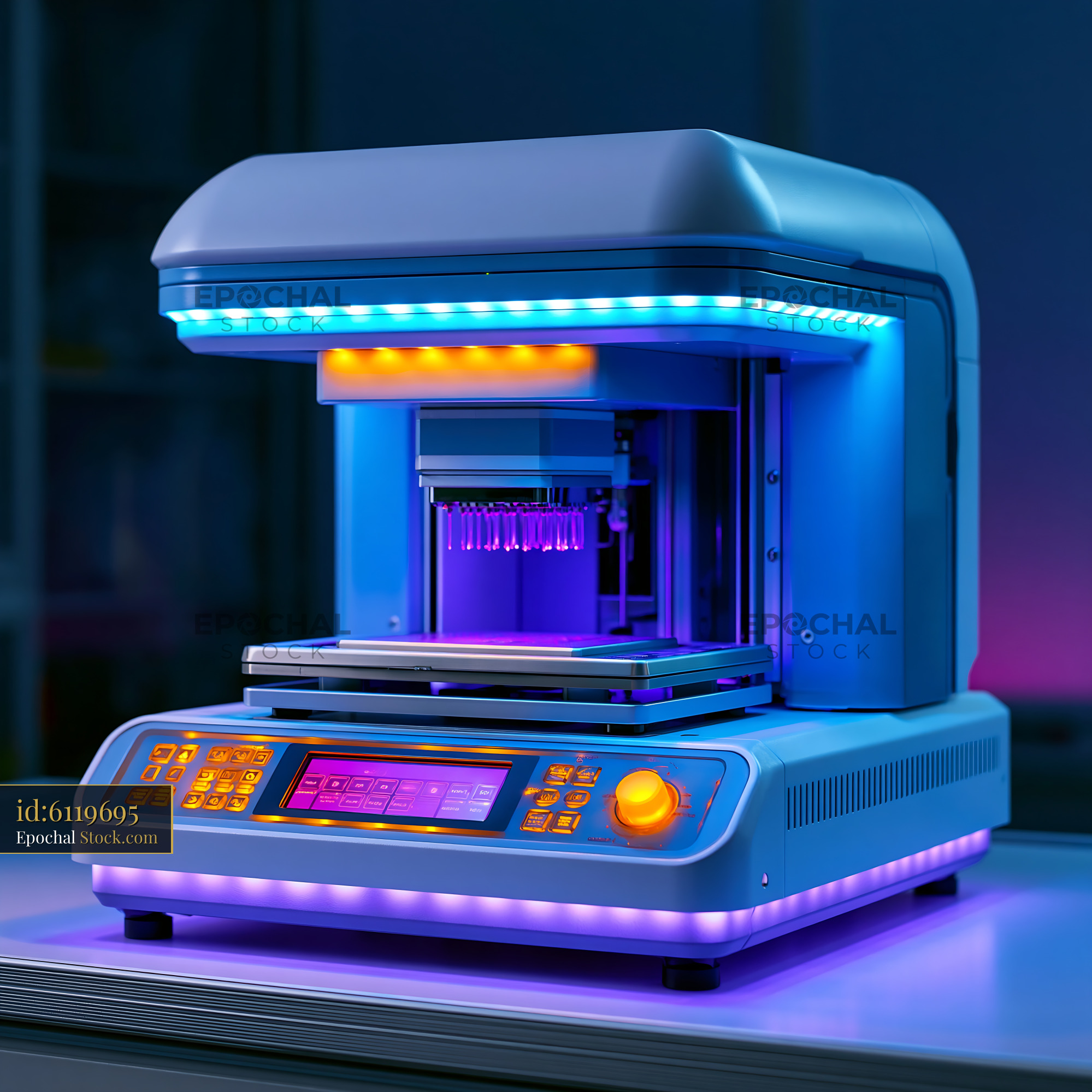 Automated system for cas12b mediated nucleic acid detection assay - stock photo
