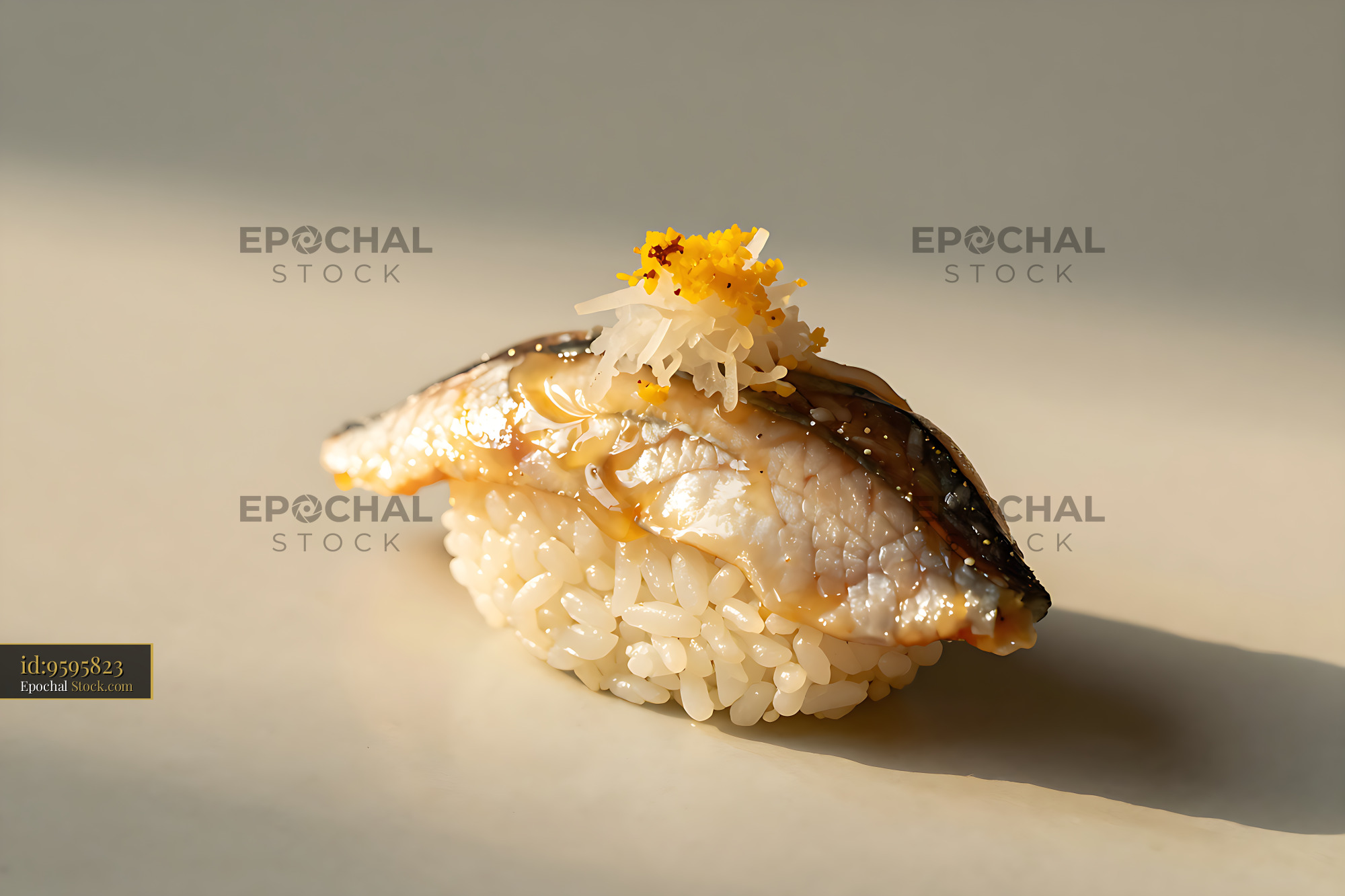 Gourmet Sanma no Oshizushi sushi with grated radish and citrus zest - stock photo