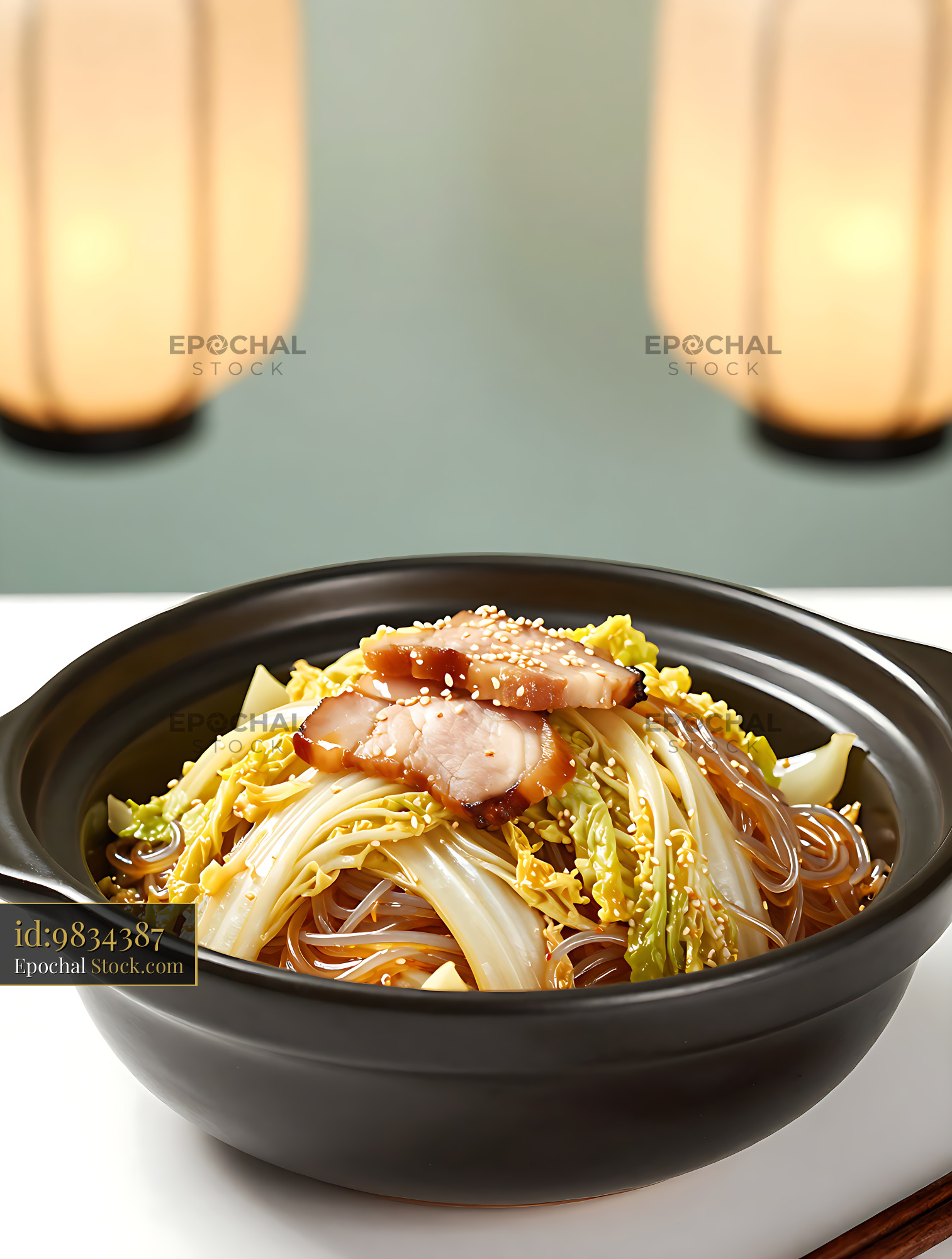 Dongbei Suan Cai Bai Rou with braised pork belly and pickled cabbage - stock photo