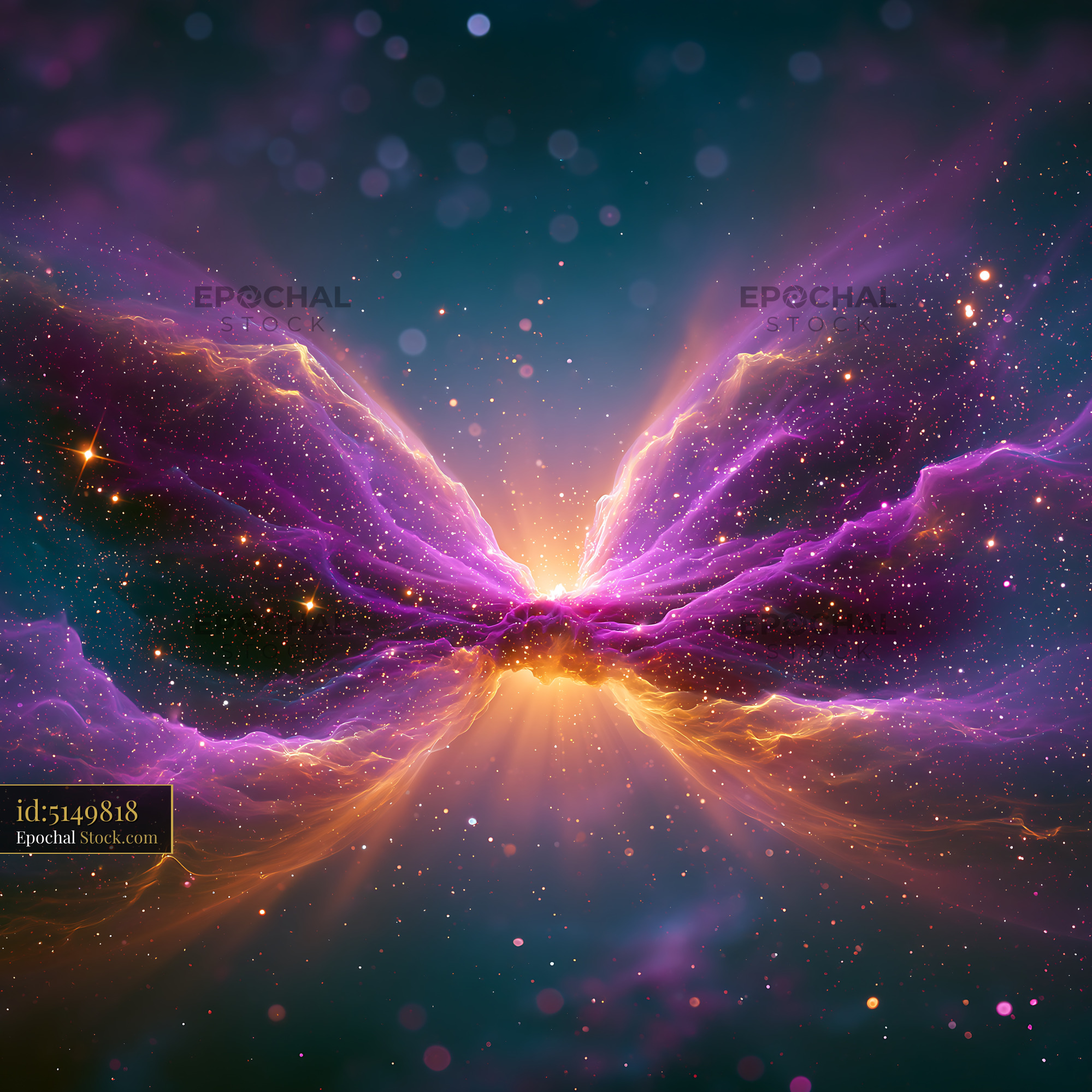 Butterfly nebula resembling IC 418 spirograph in deep space - stock photo