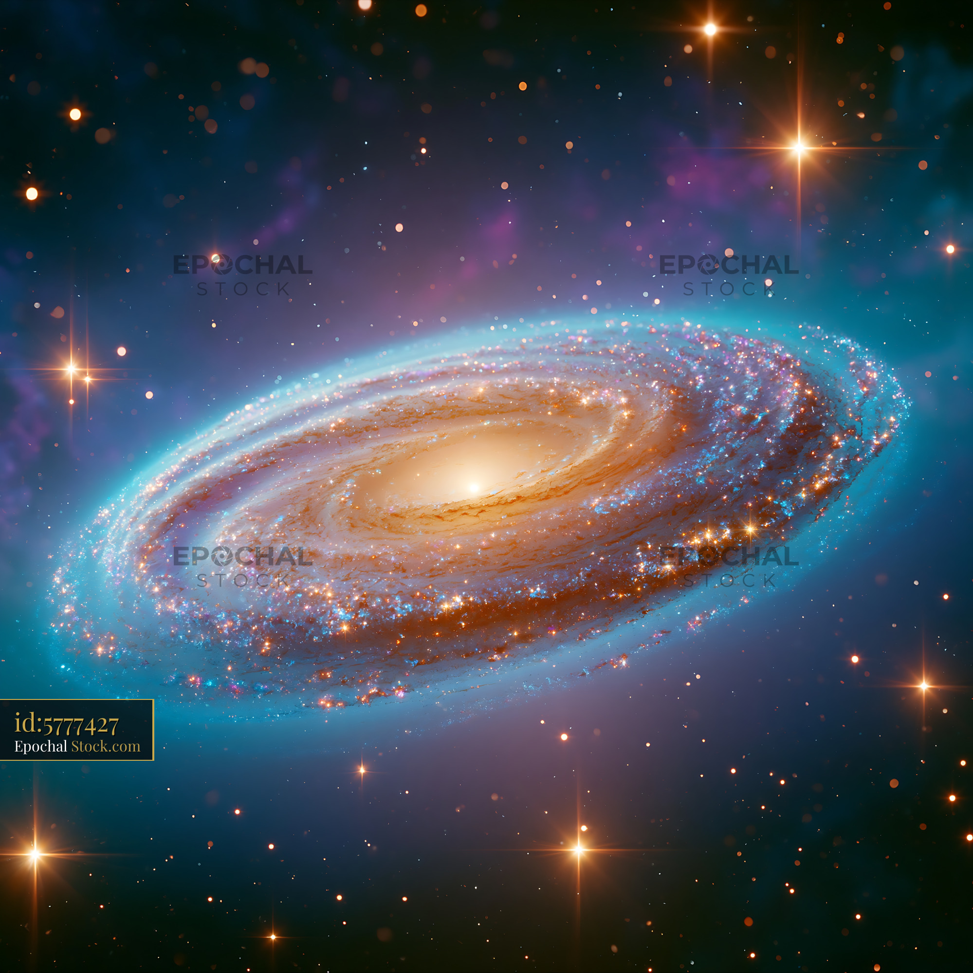 Majestic spiral galaxy NGC 1532 with vibrant stars in deep space - stock photo