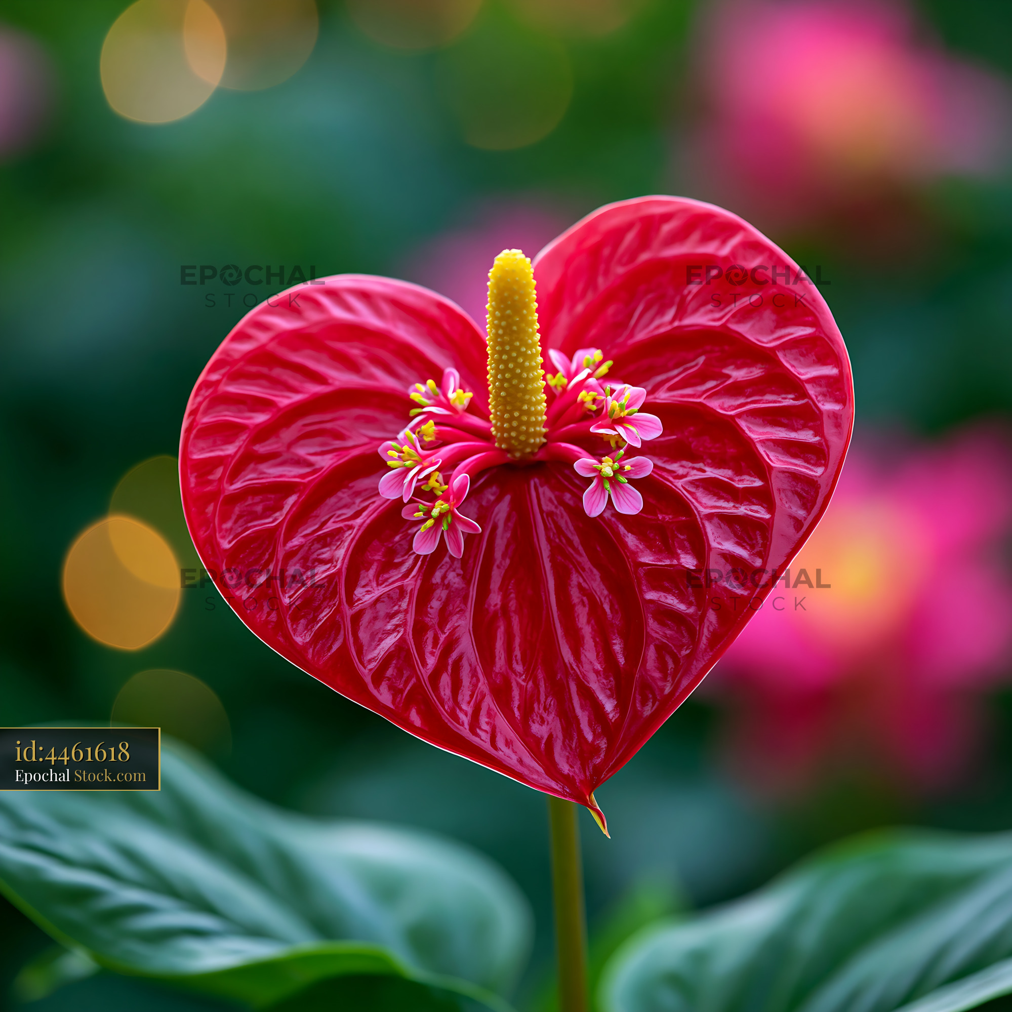 Orange canna lily with heart shaped petal in a tropical garden - stock photo