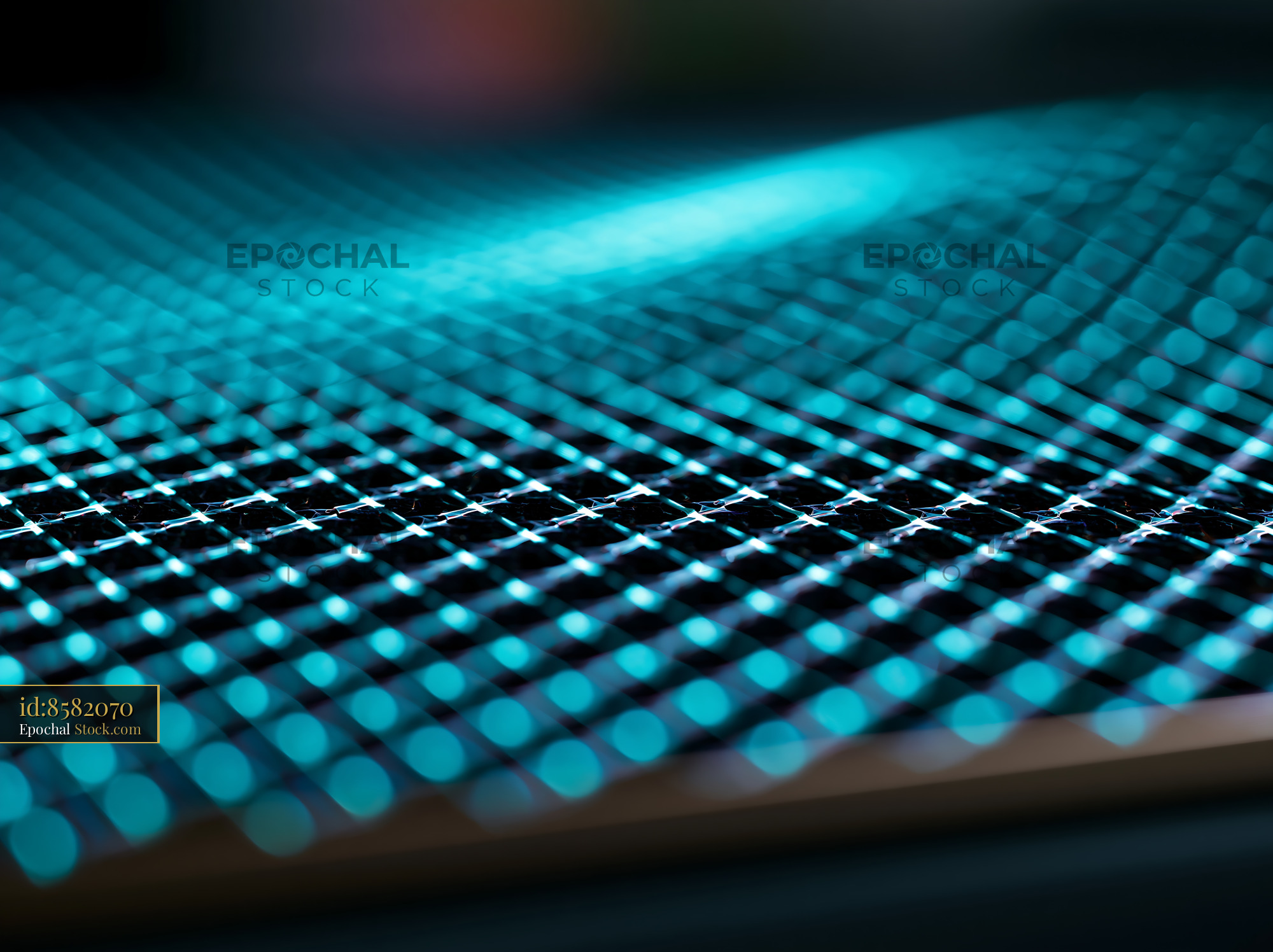 Abstract blue glowing grid representing sum frequency generation spect - stock photo
