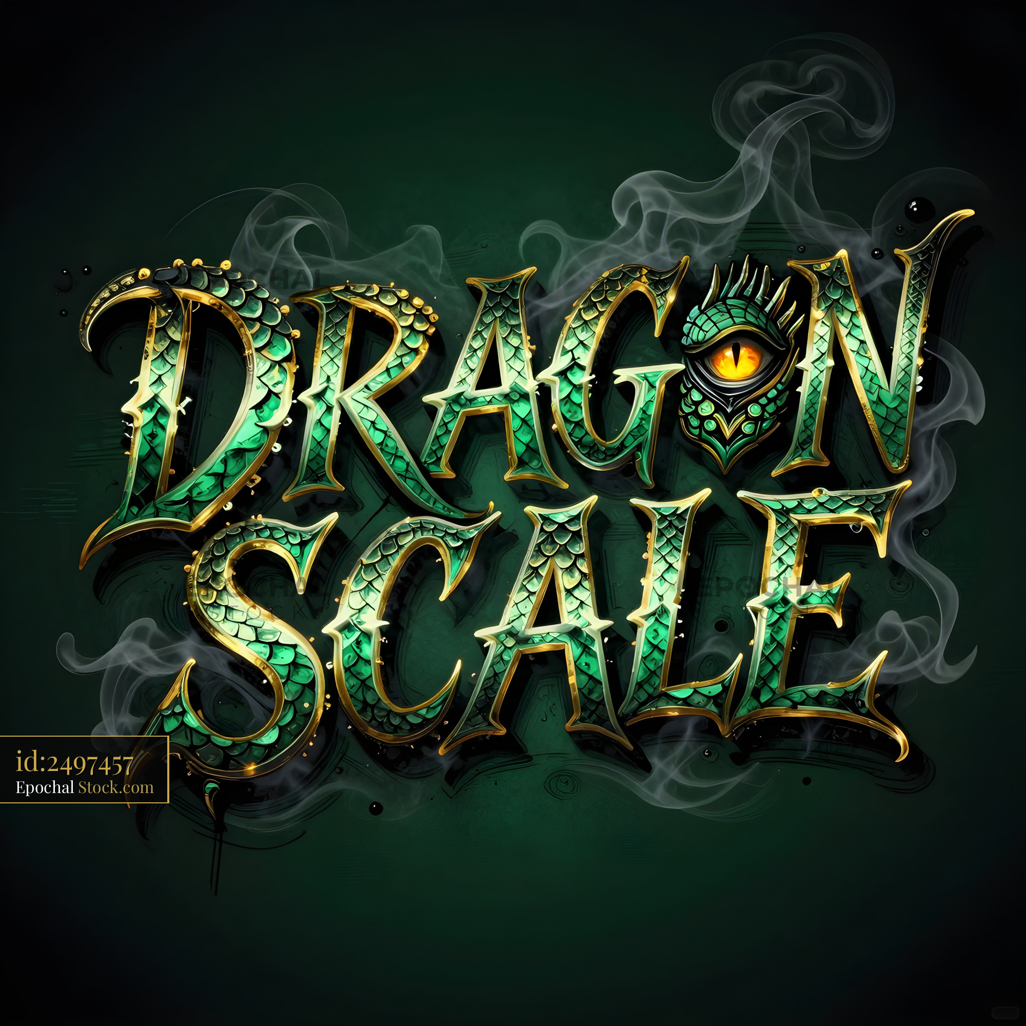 Creative design of dragon scale art with green colors Premium Stock Image - stock photo