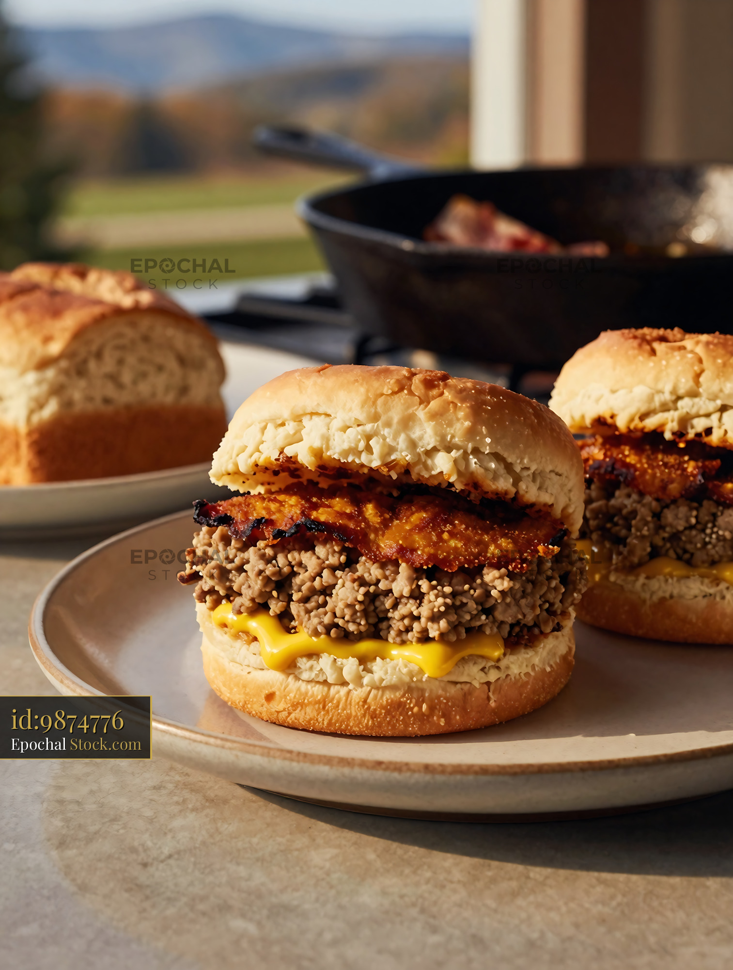 Livermush Sandwich Crispy Fried Outdoor Picnic - stock photo