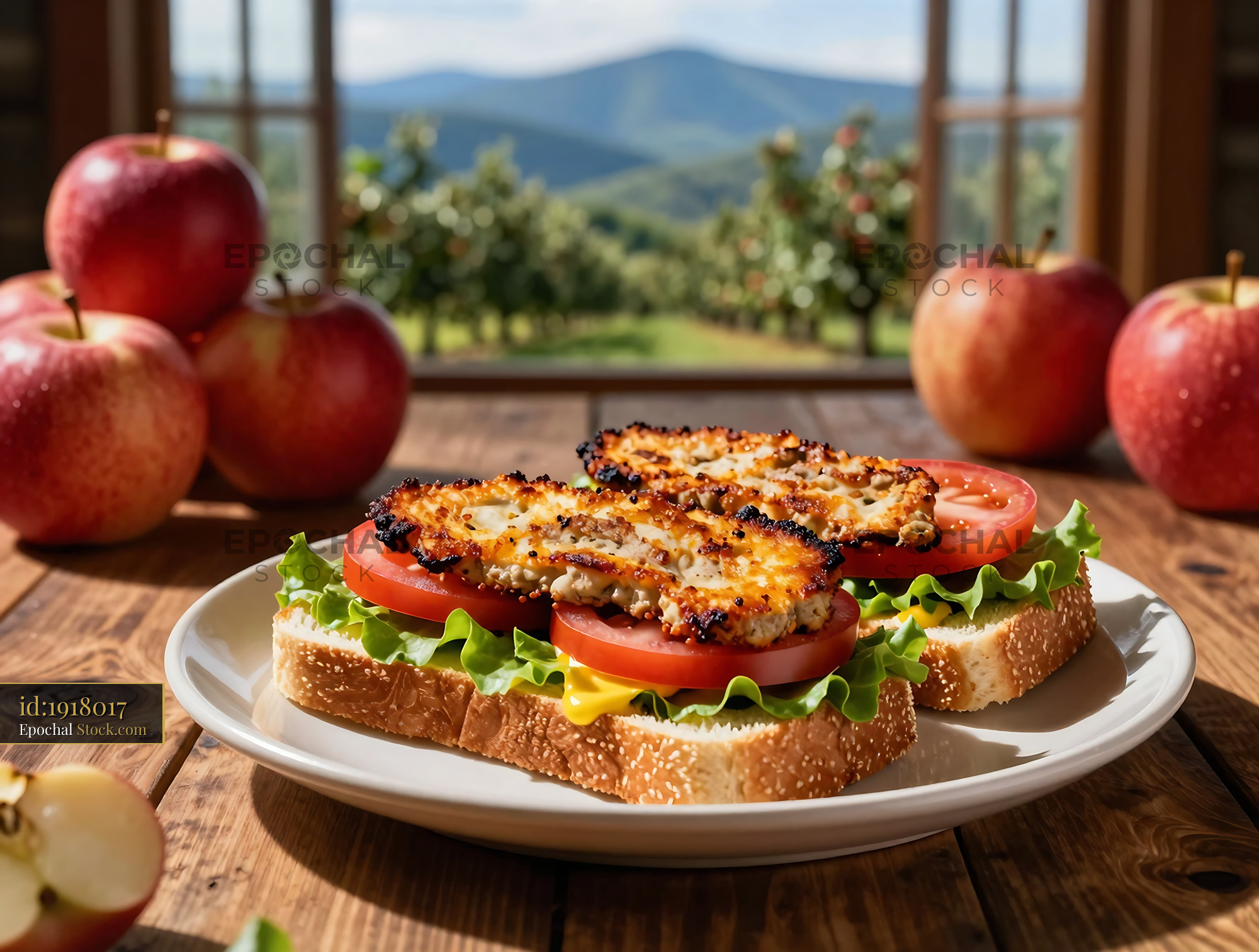 Livermush Sandwich with Tomato & Lettuce - stock photo