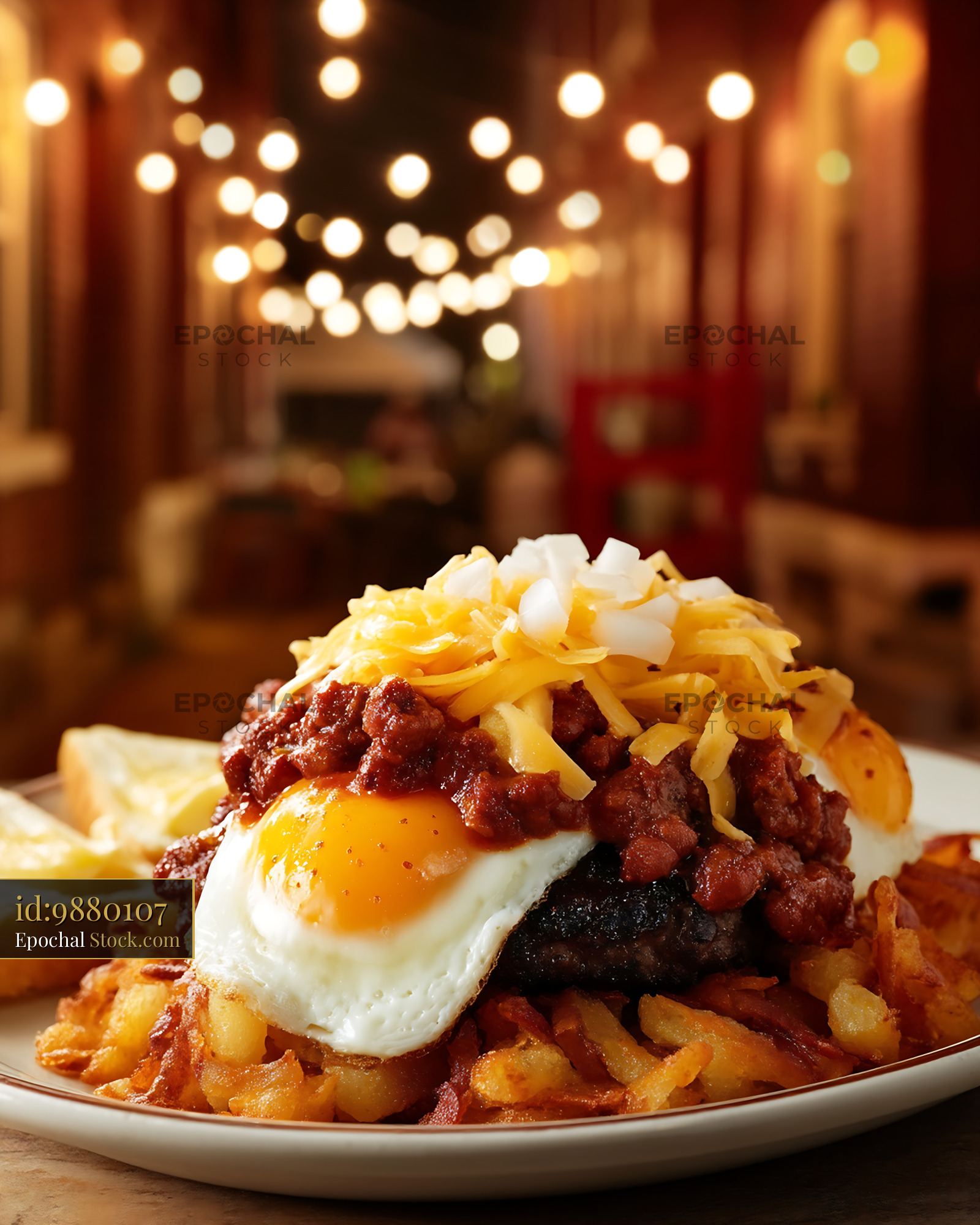 St. Louis Slinger with Fried Egg and Hash - stock photo