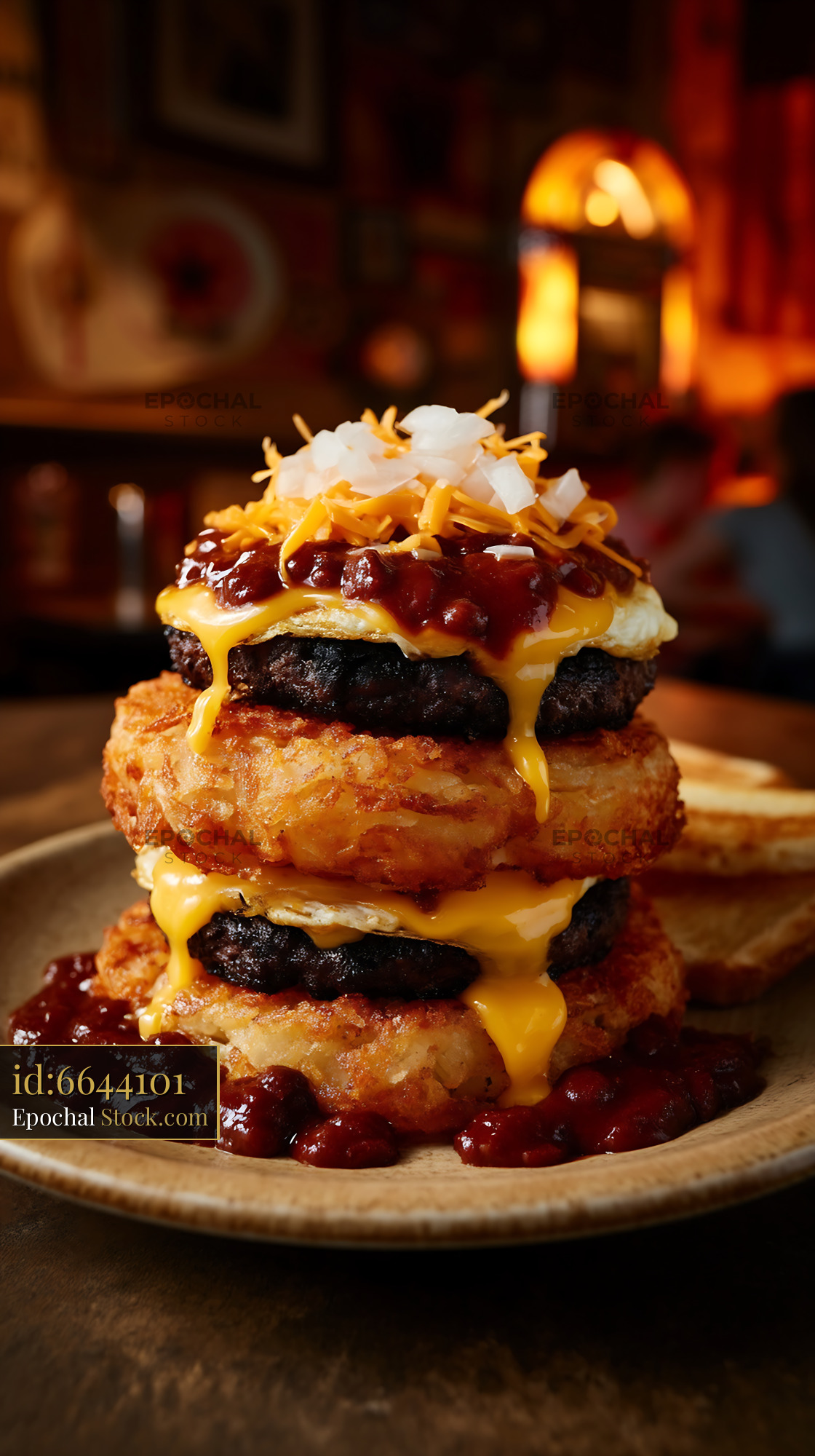St. Louis Slinger Gourmet Burger Stacked - stock photo