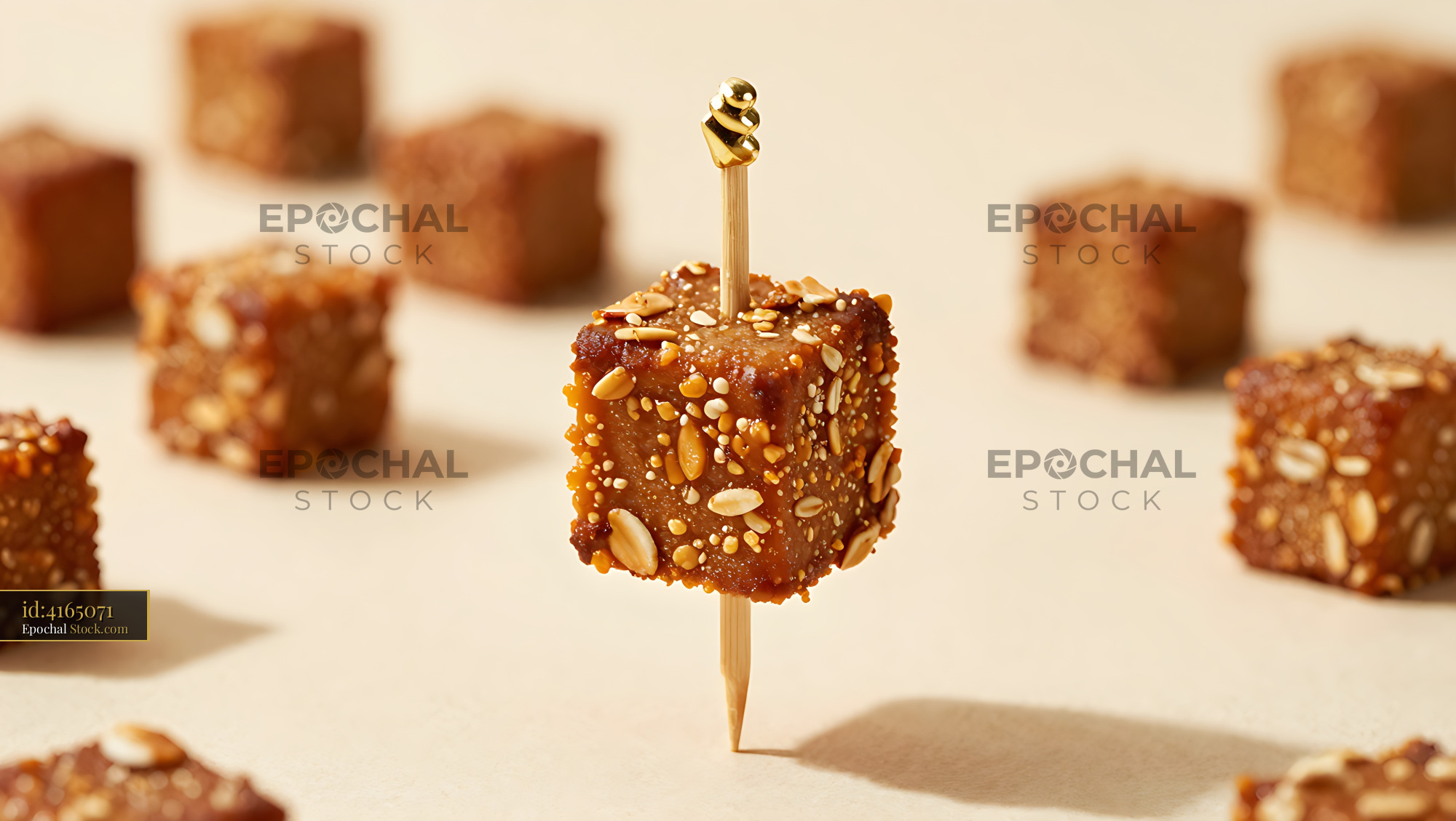 Goetta Cubes on Picks, Appetizer Display - stock photo