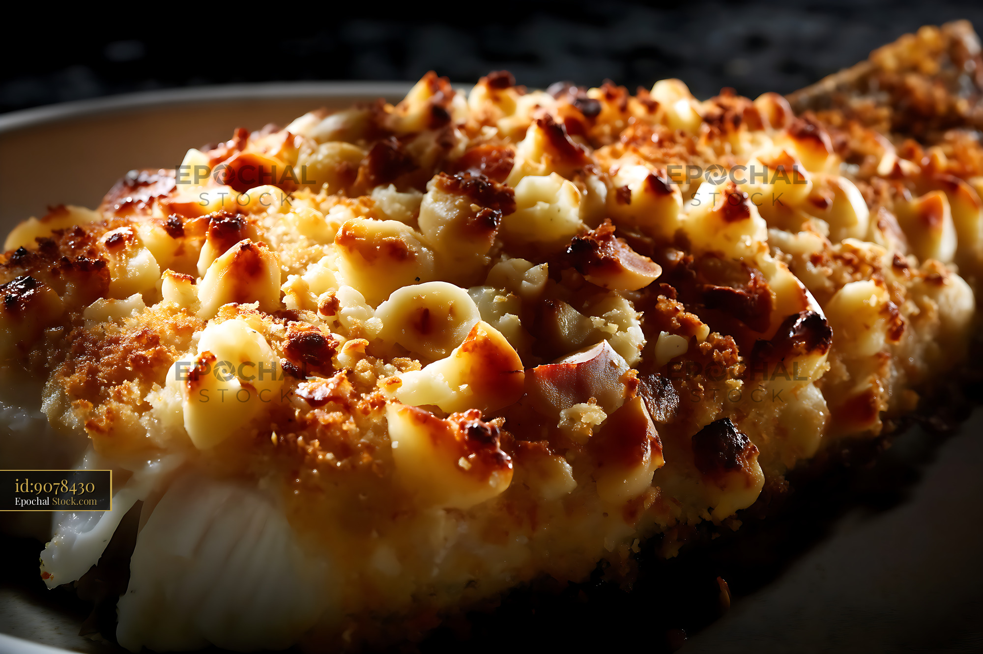Baked Mac and Cheese with Crispy Topping - stock photo