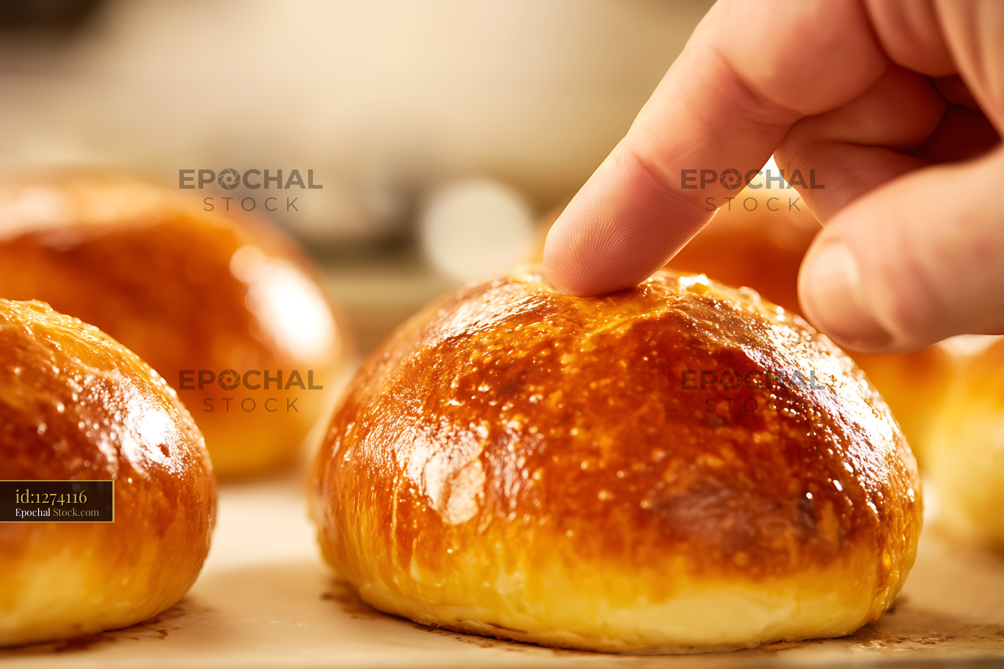Golden Bierocks Fresh Baked German-Russian Pastry with Crispy Crust - stock photo