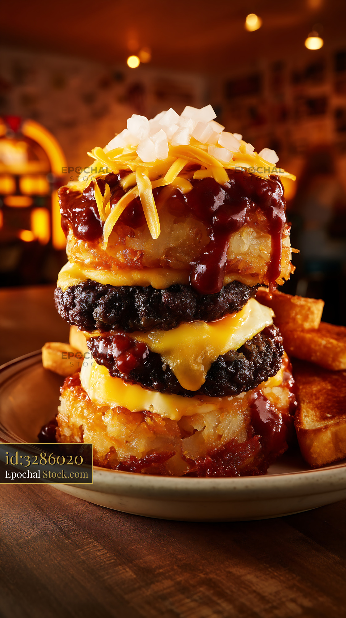 Luxury St. Louis Slinger Double Burger Stack - stock photo