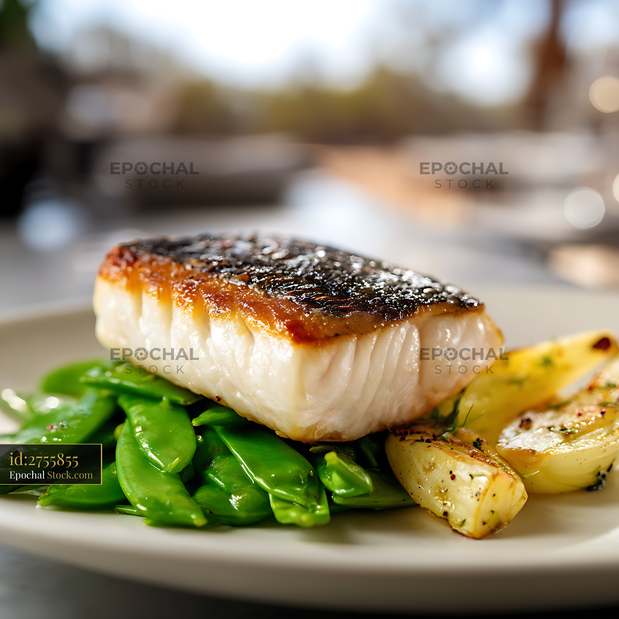 Seared Murray Cod Fillet with Vegetables - stock photo