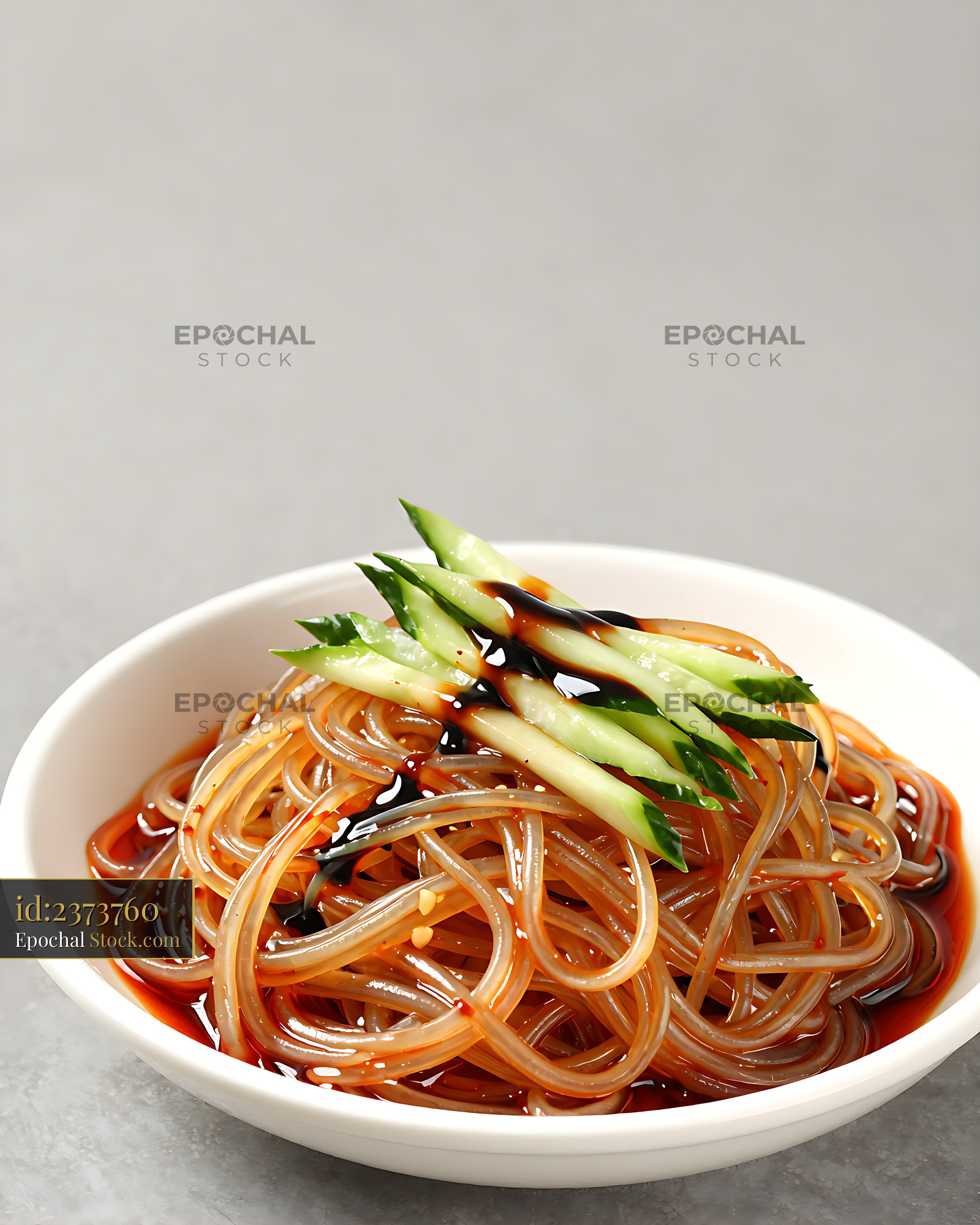 Sichuan Glass Noodle Salad With Cucumber - stock photo