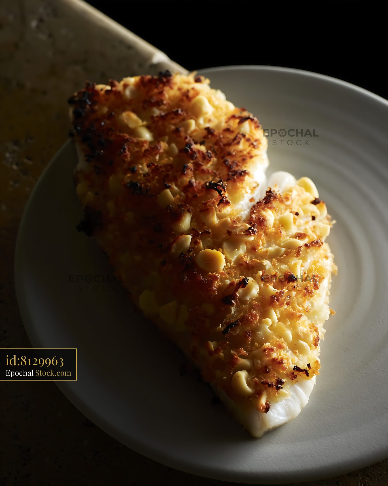 Macadamia Crusted Fish Fillet Gourmet Plate - stock photo