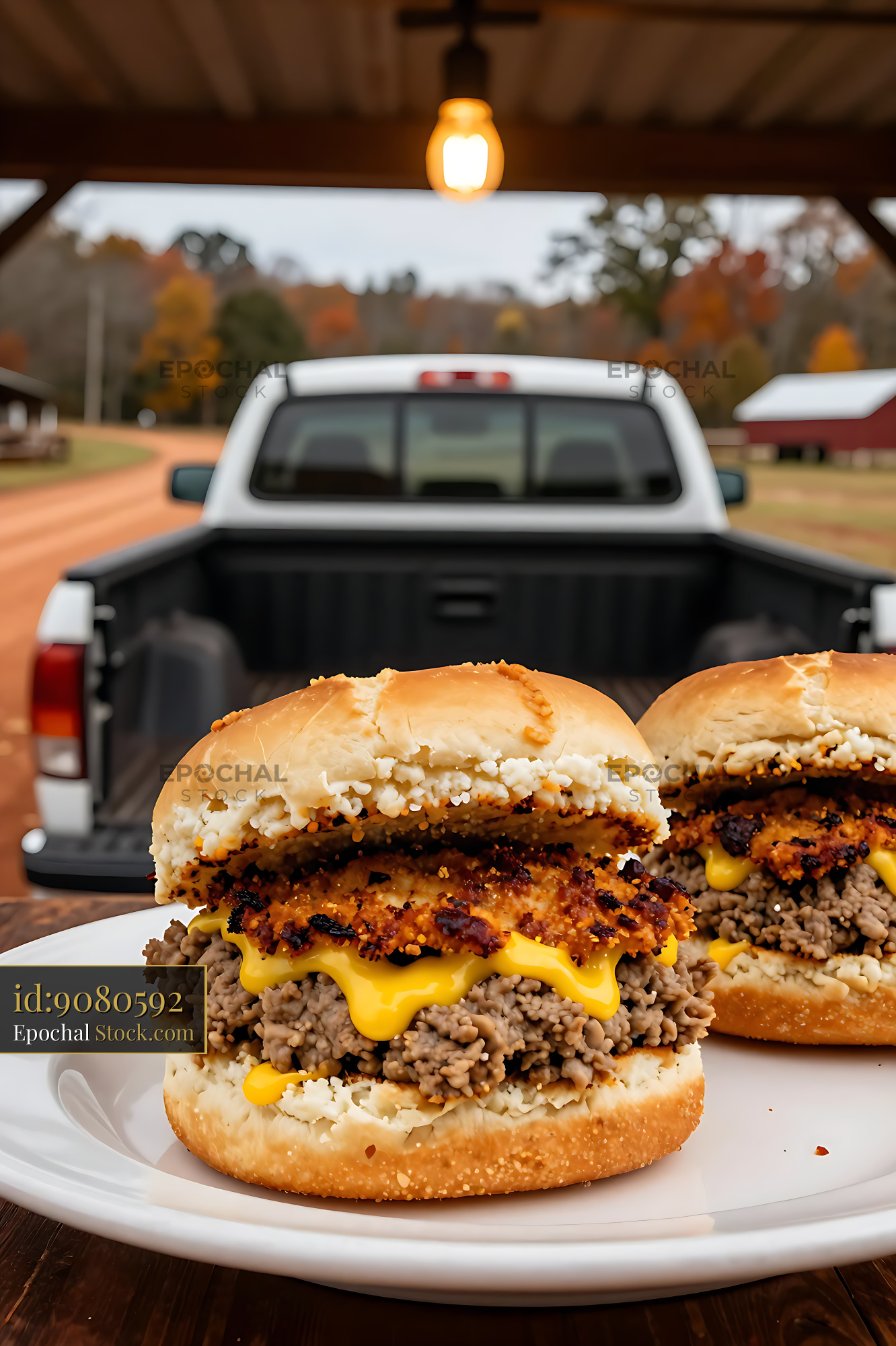 Gourmet Livermush Sandwich With Melted Cheese - stock photo