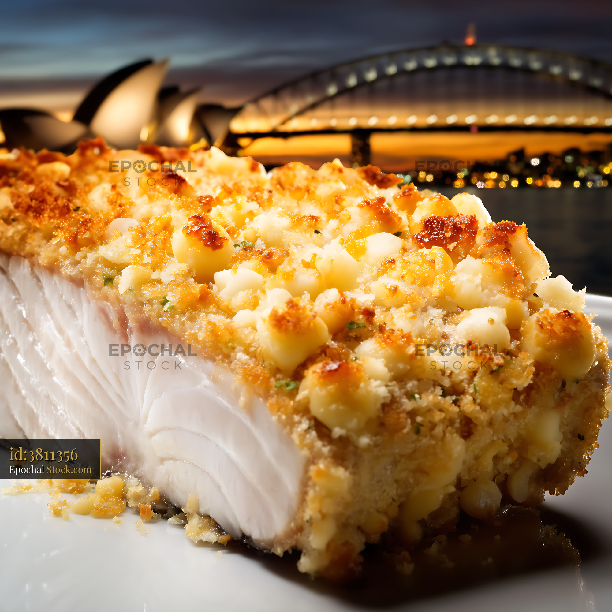 Macadamia Crusted Fish Sydney Harbour Cuisine - stock photo