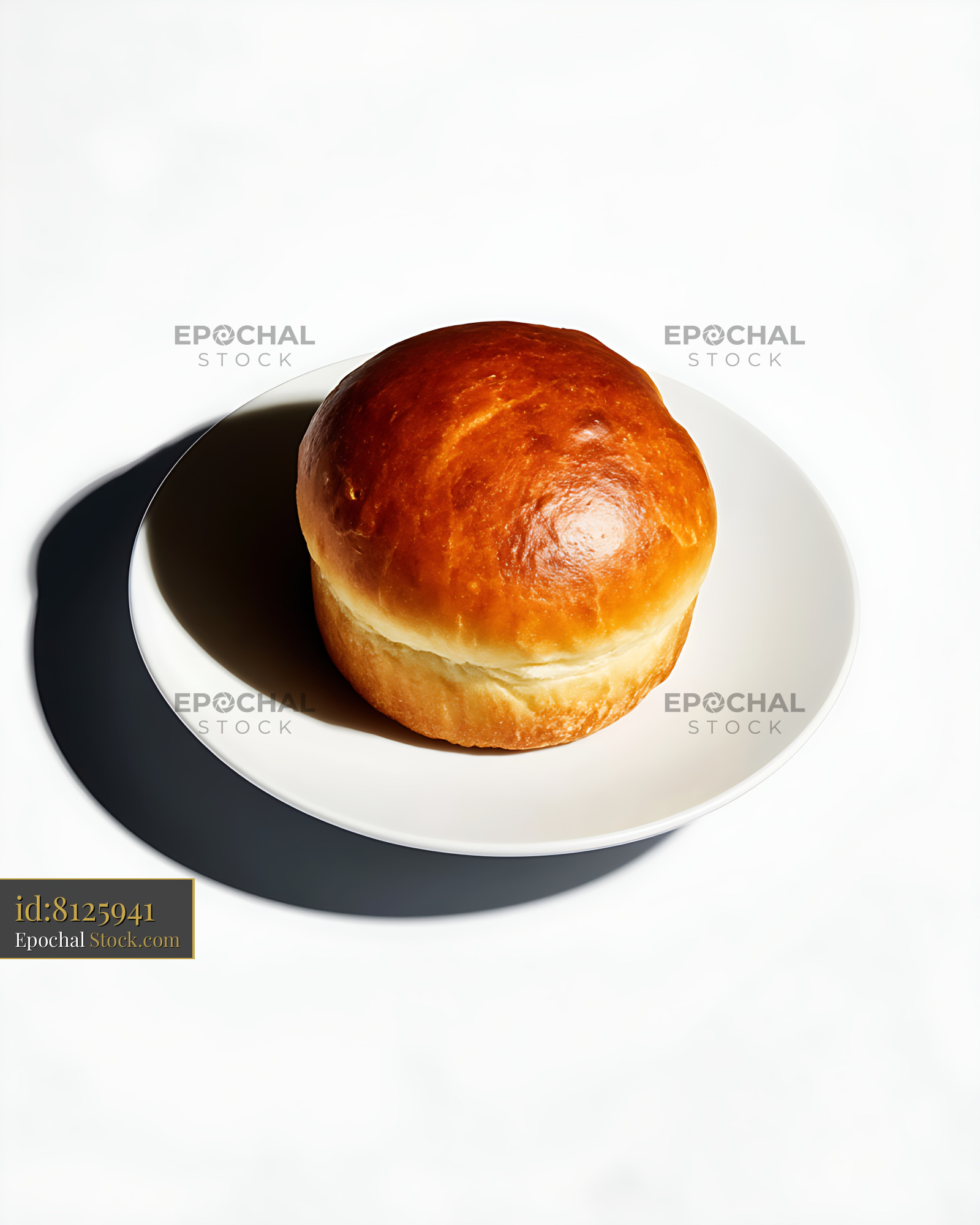 Freshly Baked Golden Brioche Roll - stock photo